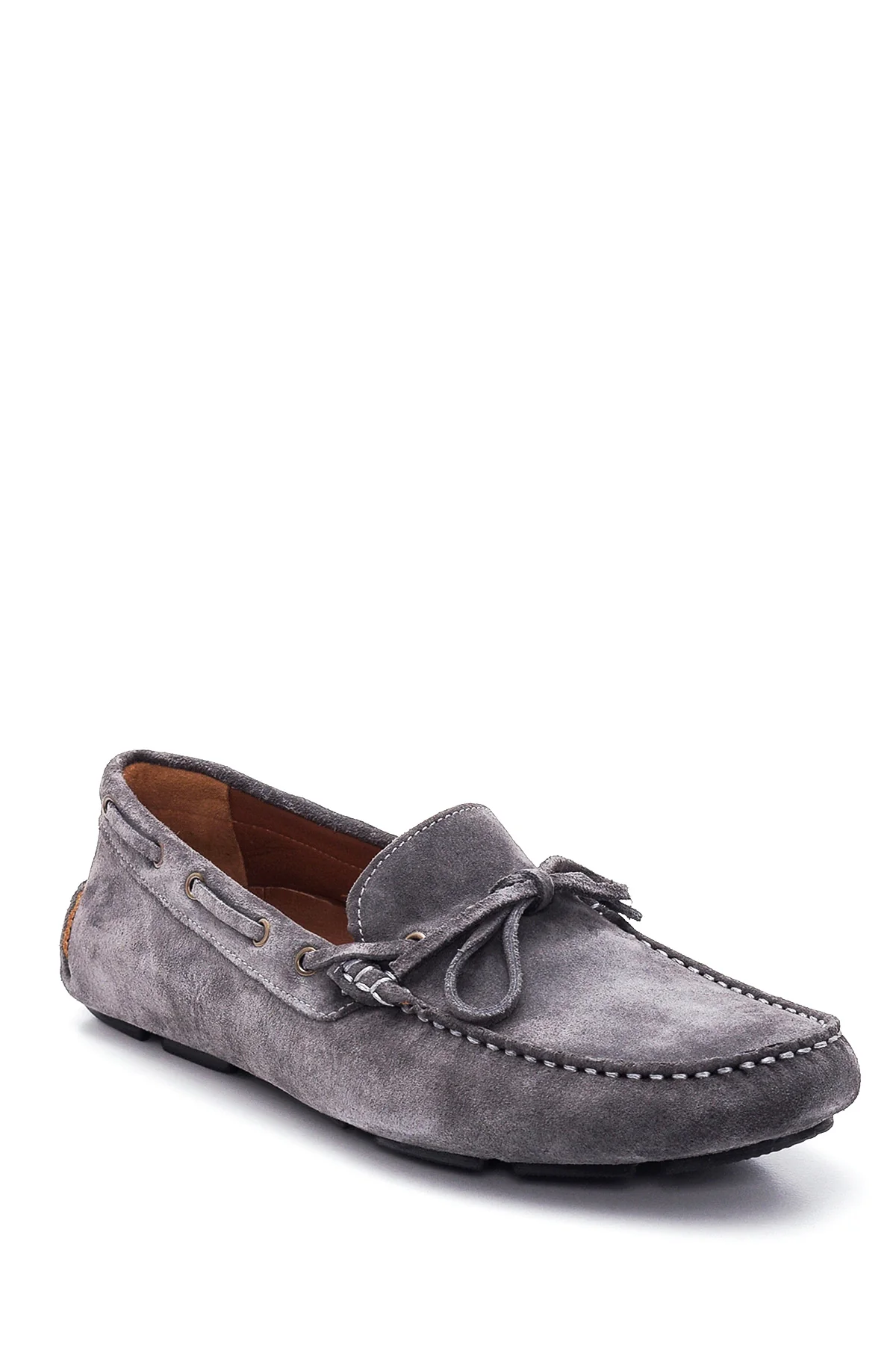 Erkek Gri Süet Deri Casual Loafer - Image 3