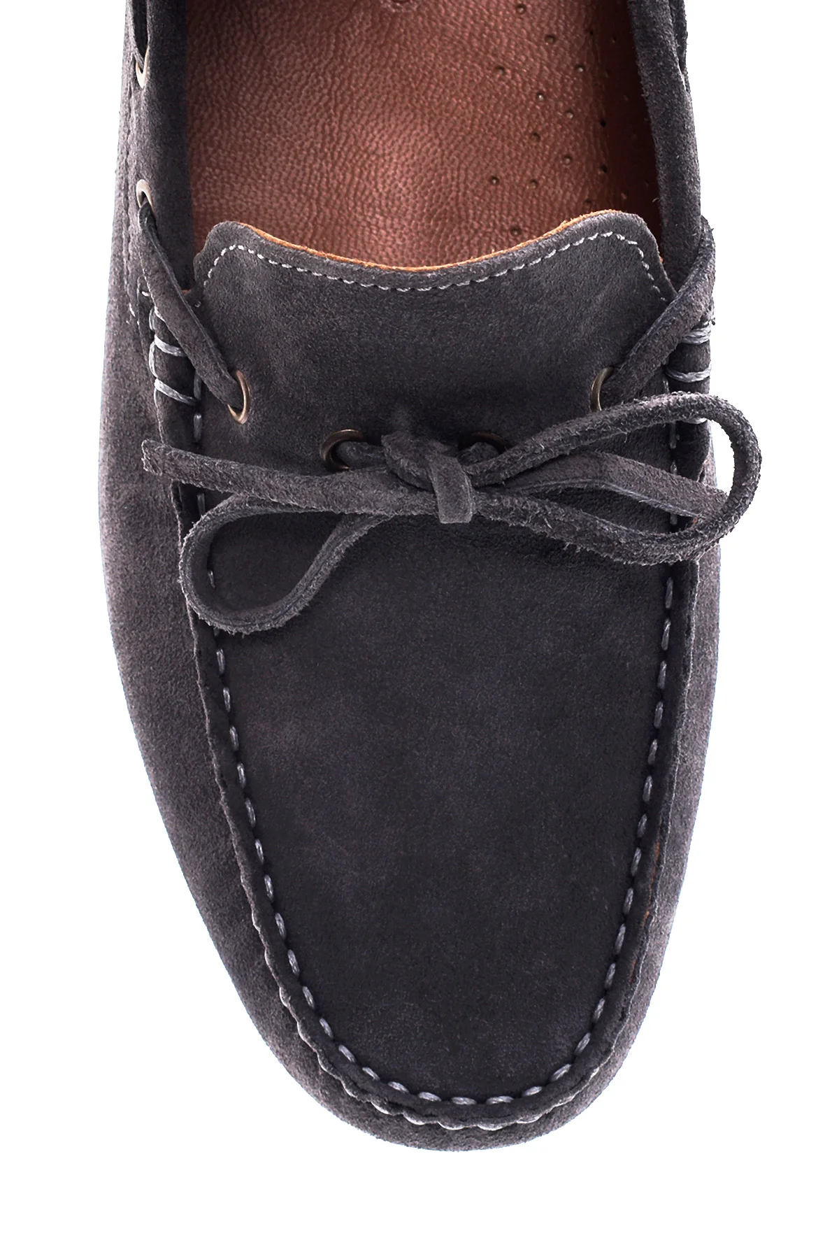 Erkek Gri Süet Deri Casual Loafer - Image 6