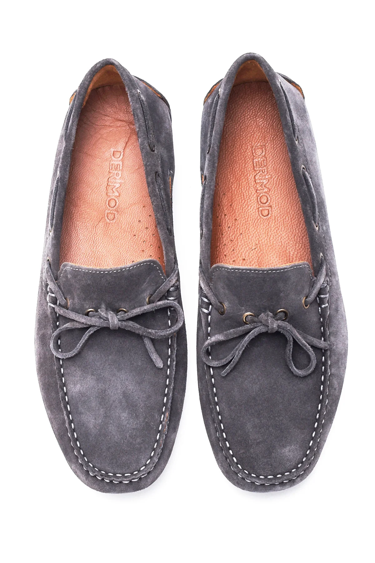Erkek Gri Süet Deri Casual Loafer - Image 7