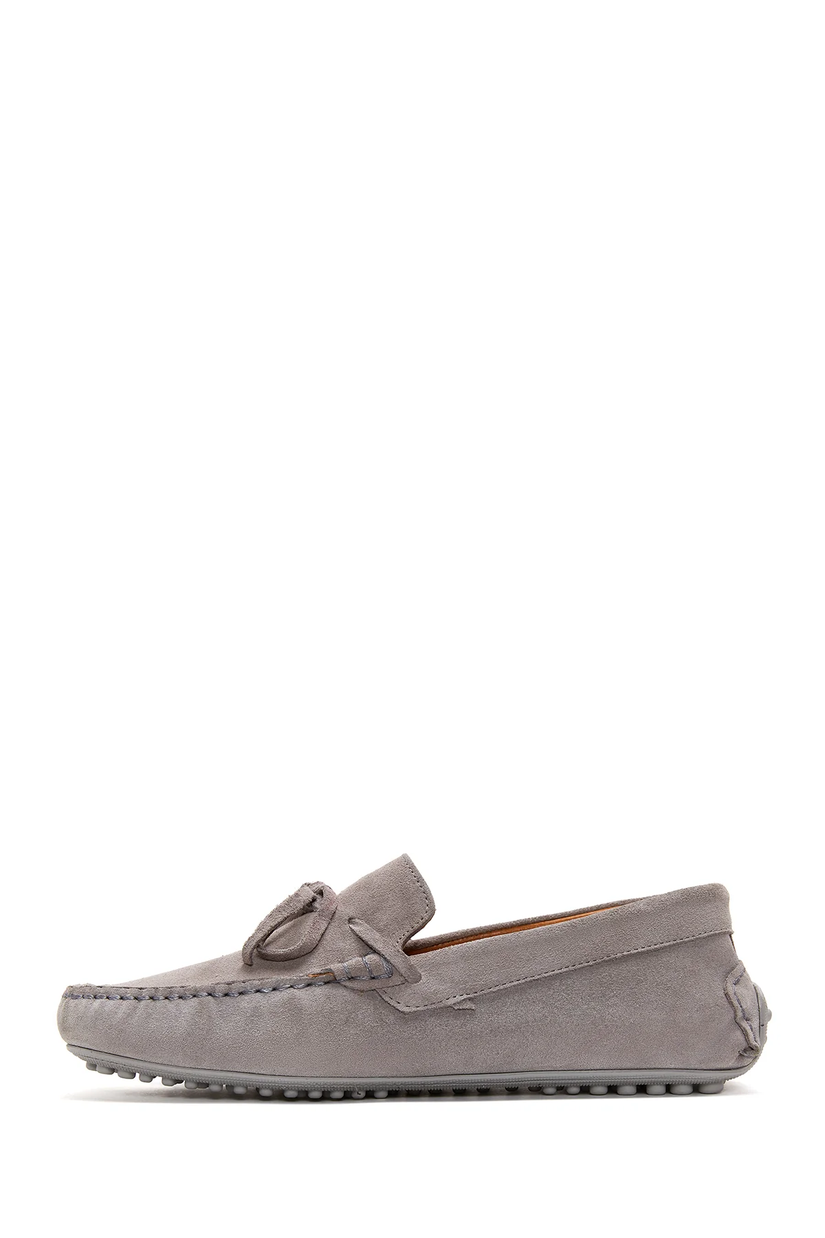 Erkek Gri Süet Deri Casual Loafer - Image 2