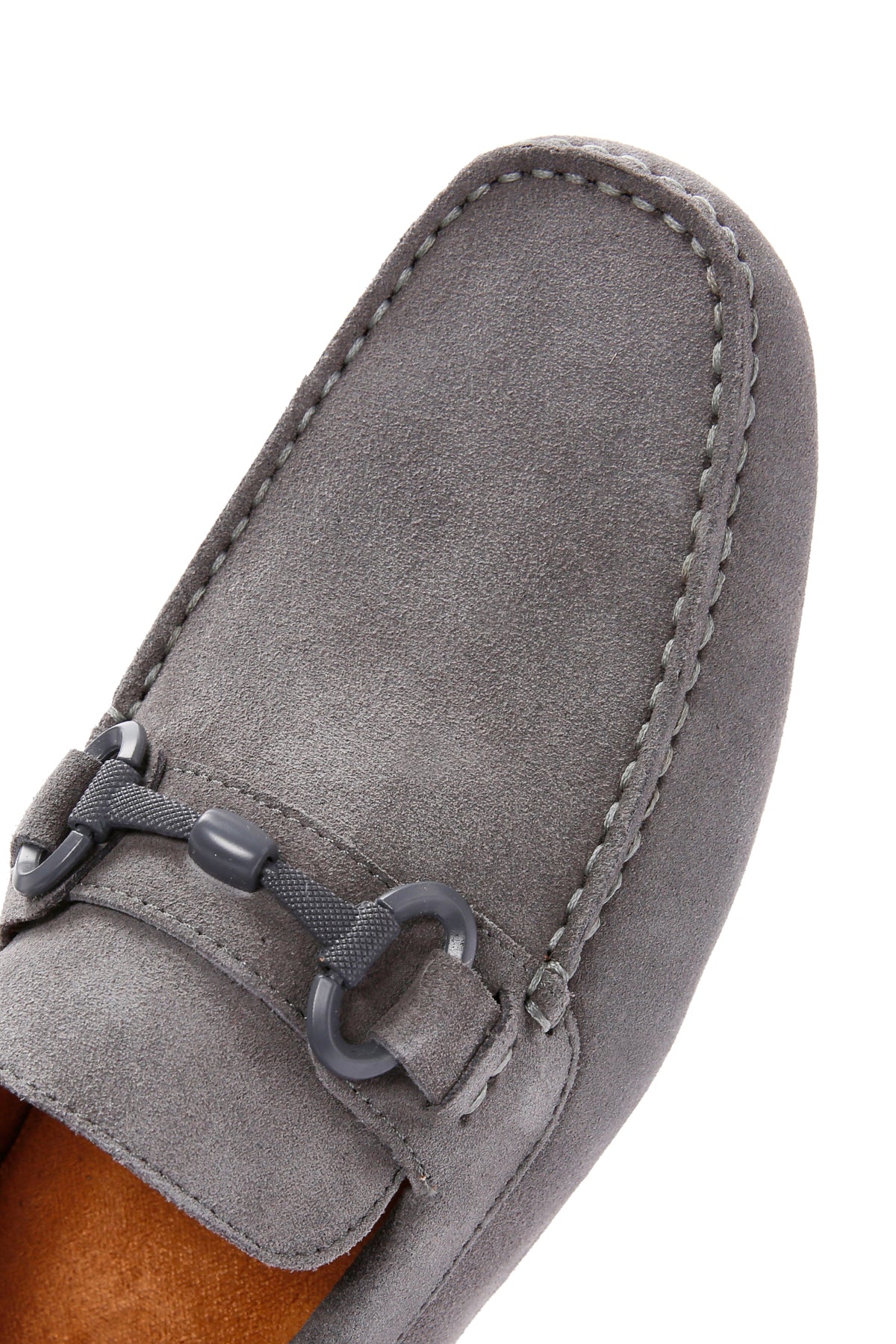 Erkek Gri Süet Deri Casual Loafer - Image 10