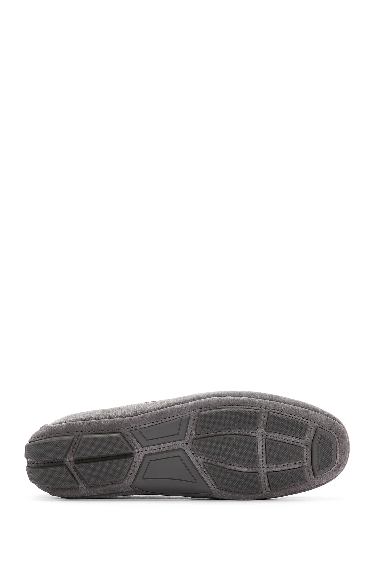 Erkek Gri Süet Deri Casual Loafer - Image 4
