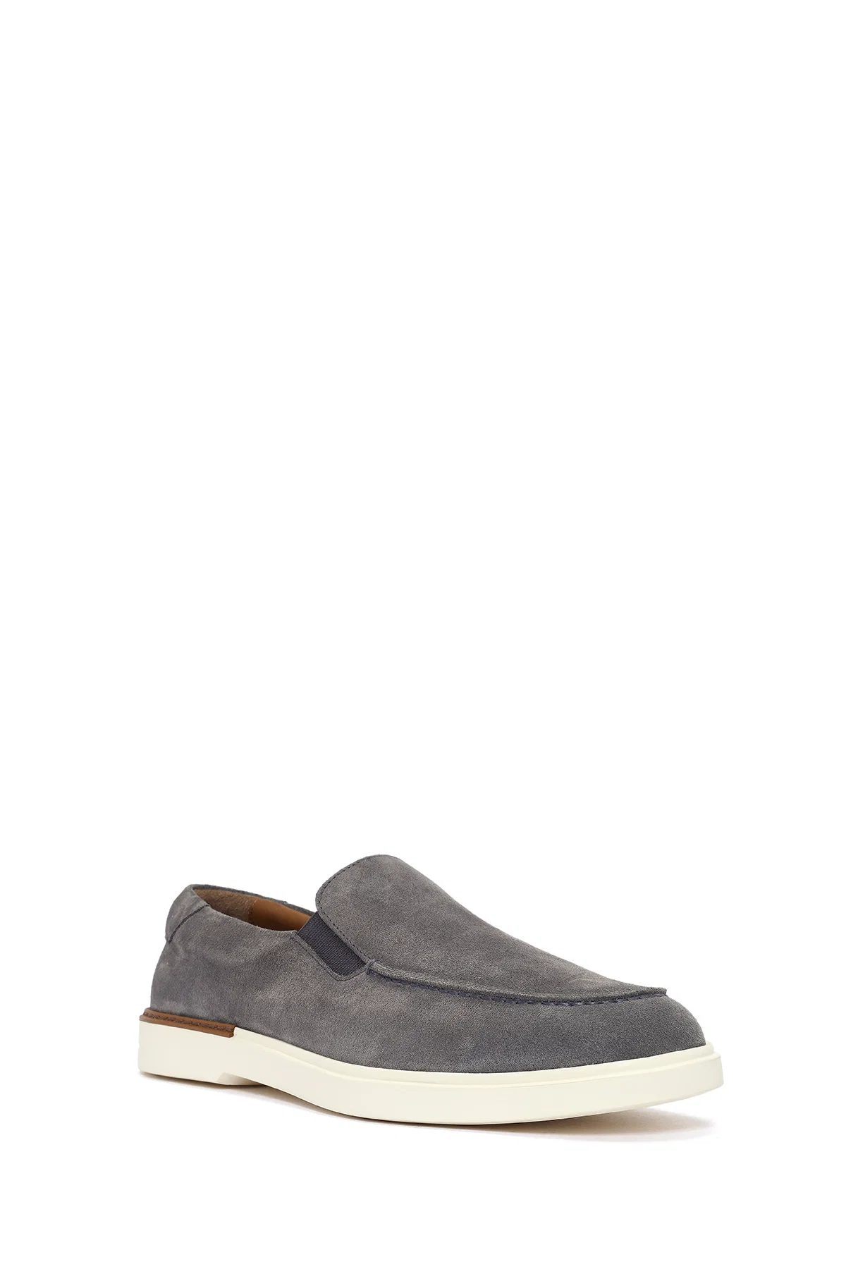 Erkek Gri Süet Deri Casual Loafer - Image 7