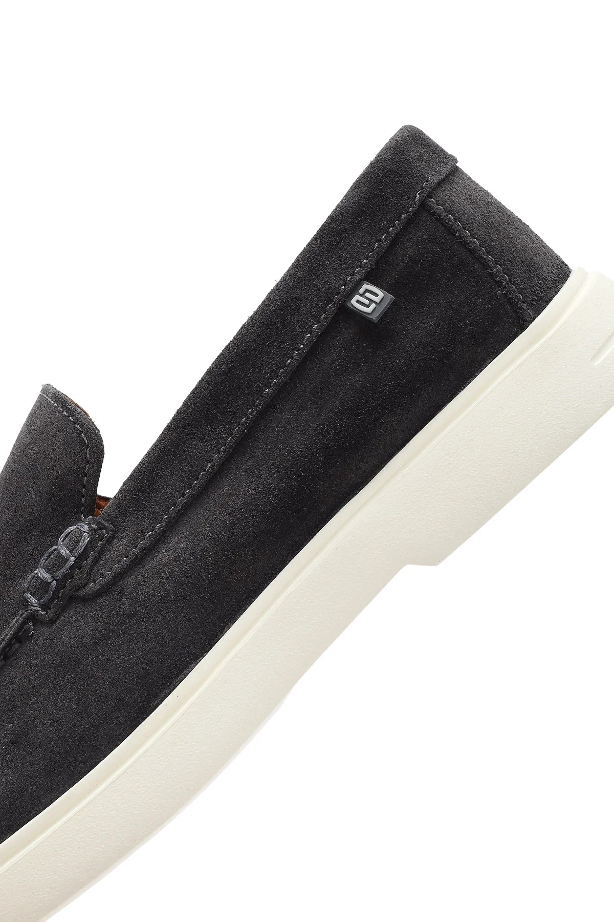 Erkek Gri Süet Deri Casual Loafer - Image 10