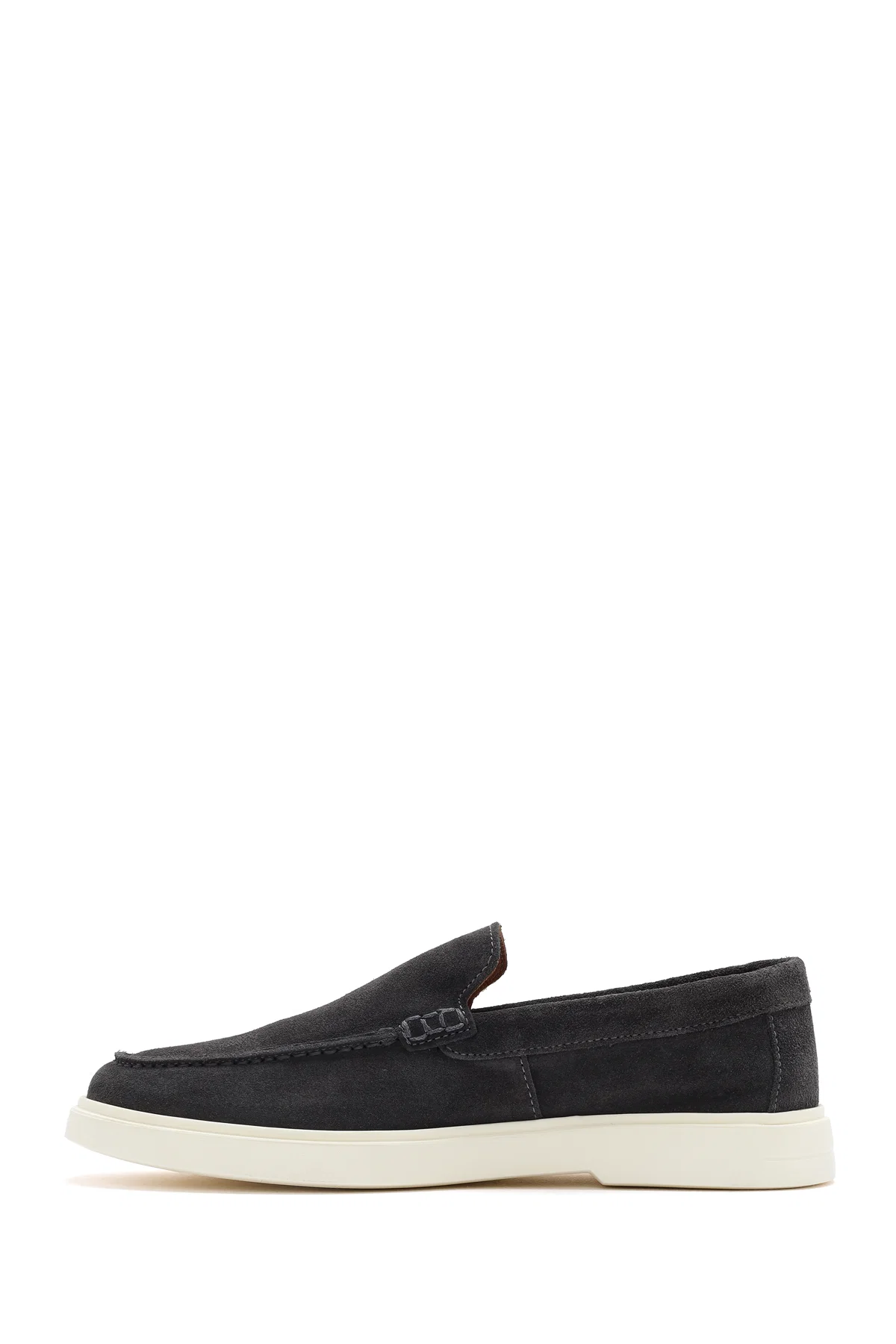 Erkek Gri Süet Deri Casual Loafer - Image 2