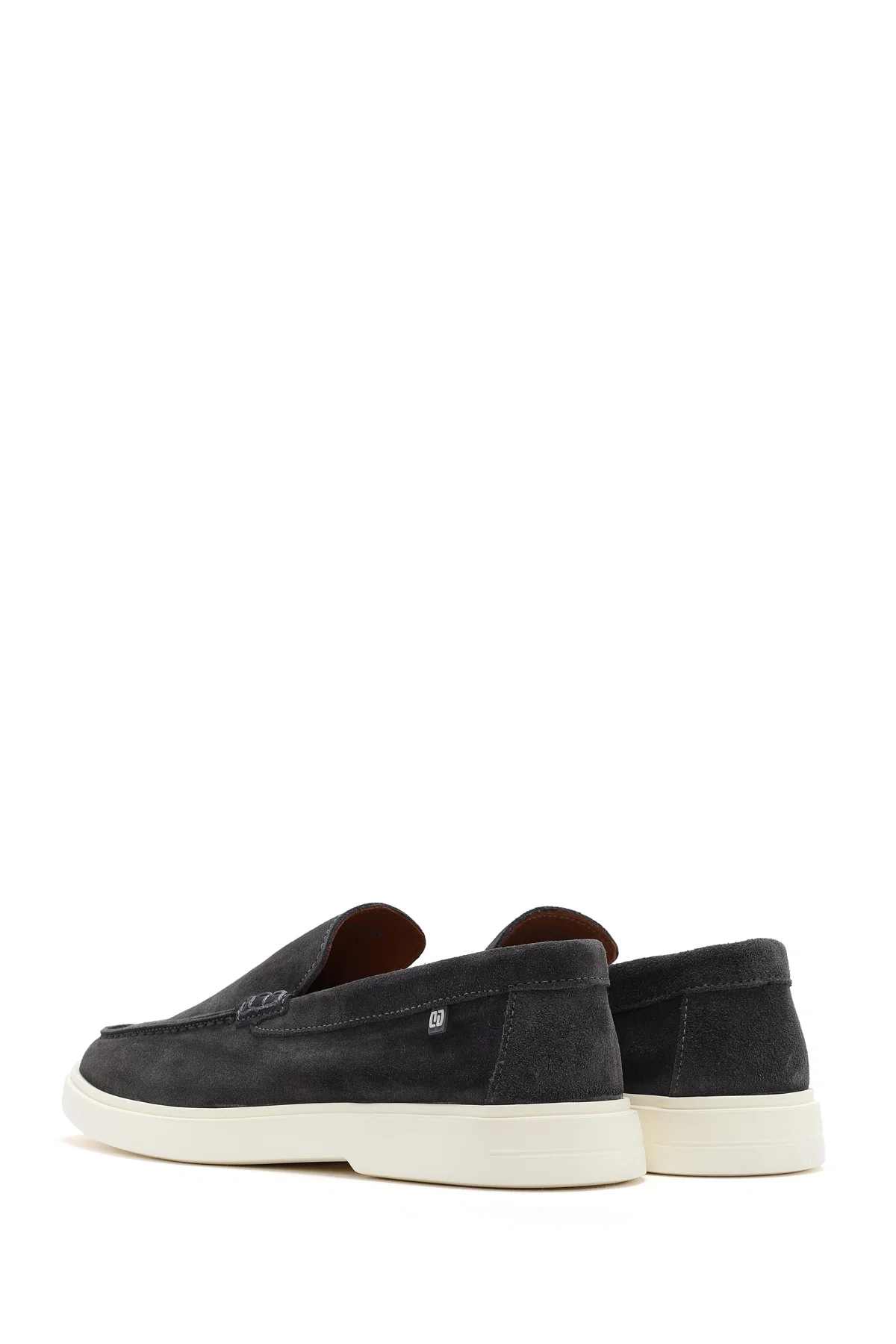Erkek Gri Süet Deri Casual Loafer - Image 5