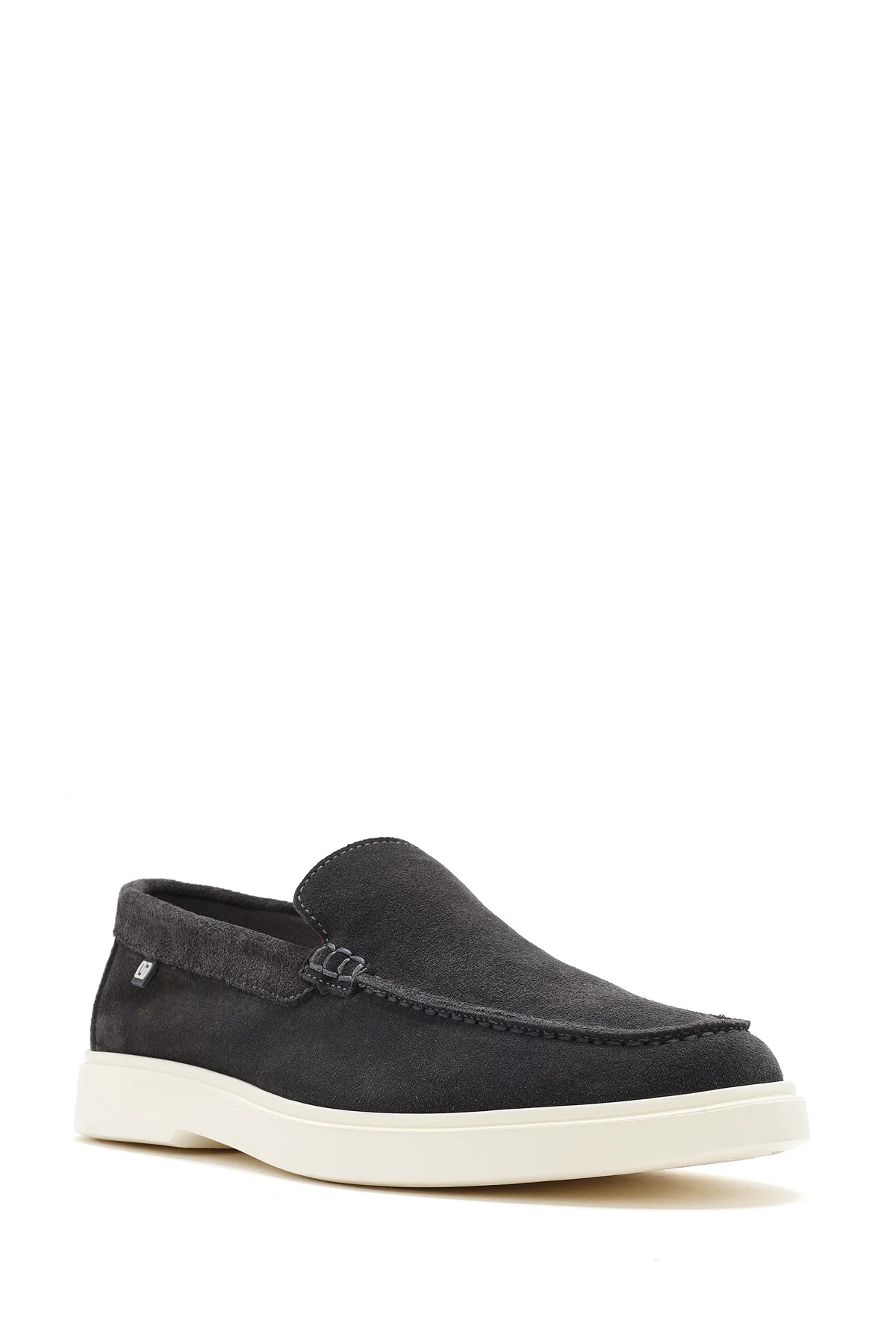Erkek Gri Süet Deri Casual Loafer - Image 7