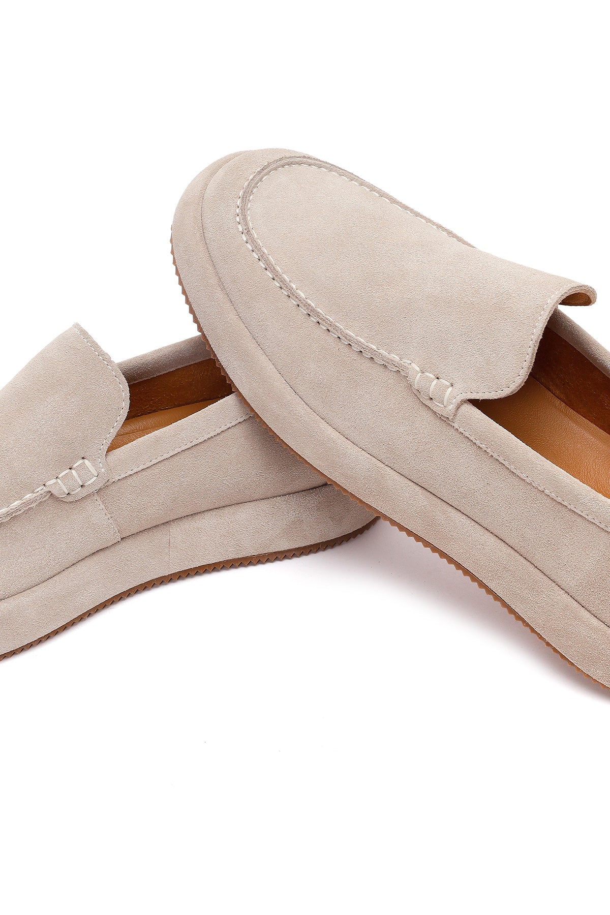 Erkek Gri Süet Deri Casual Loafer - Image 10