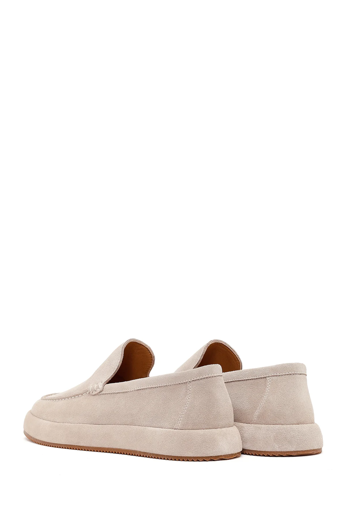 Erkek Gri Süet Deri Casual Loafer - Image 6