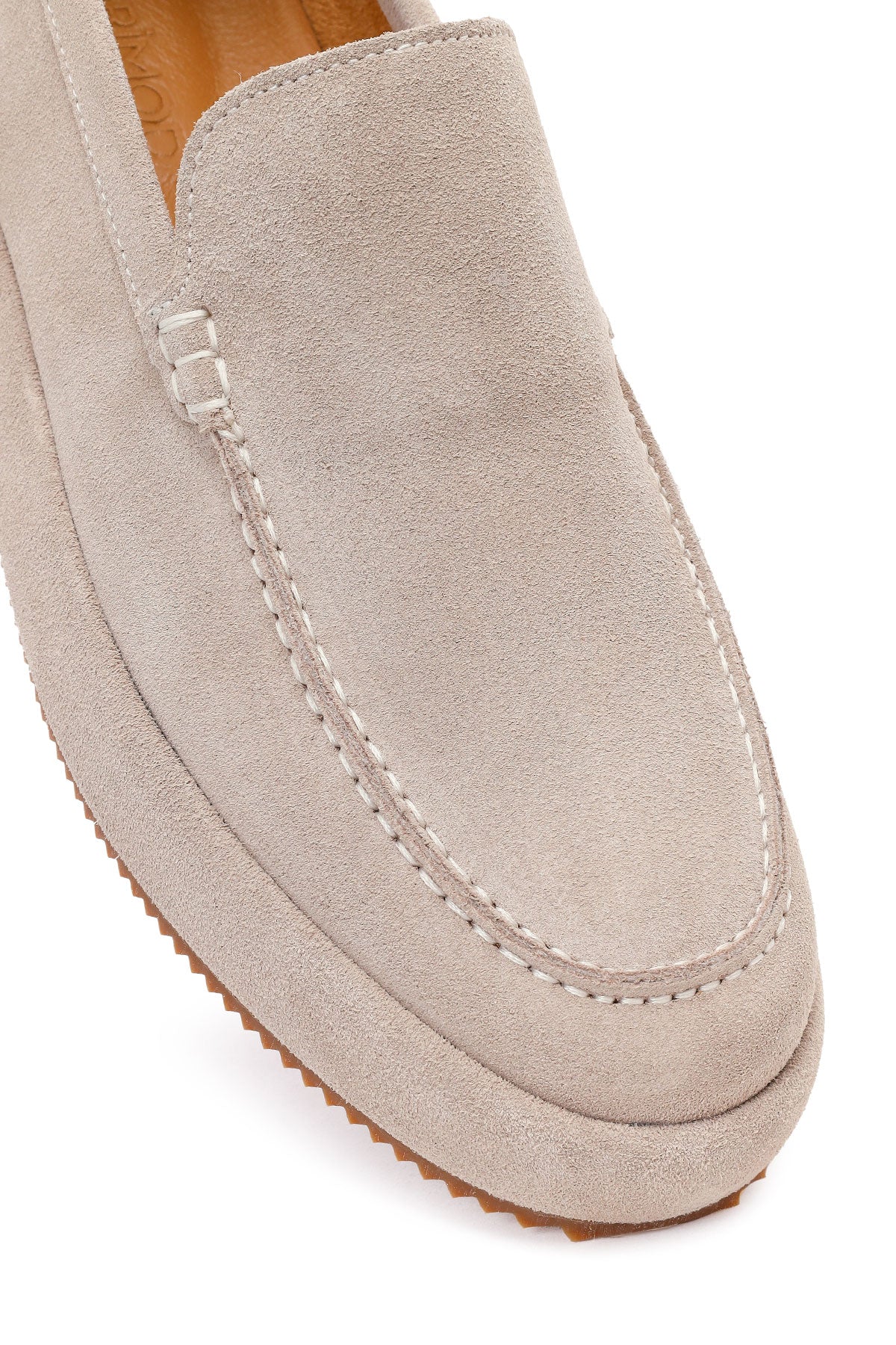 Erkek Gri Süet Deri Casual Loafer - Image 9