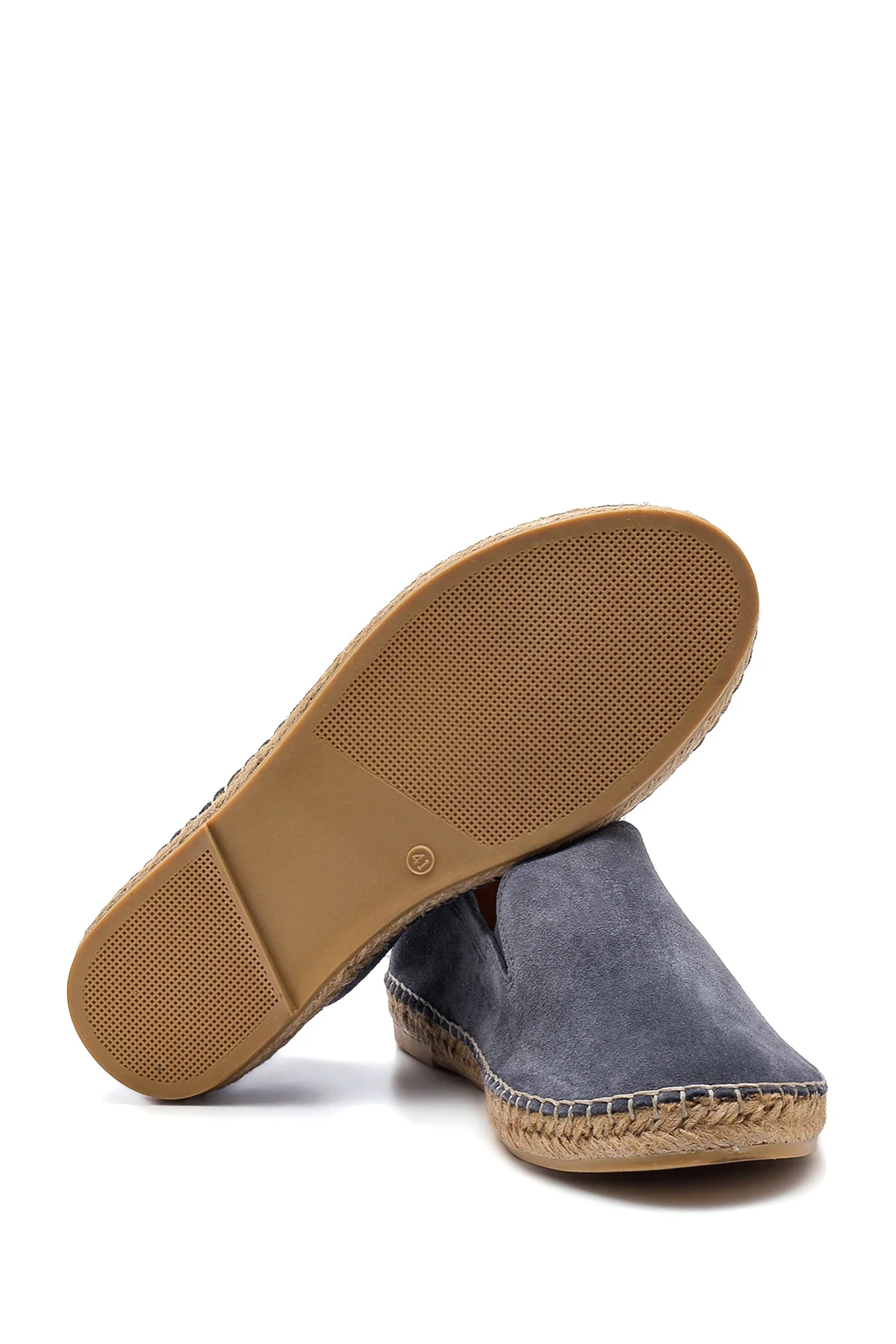 Erkek Gri Süet Deri Espadril - Image 4