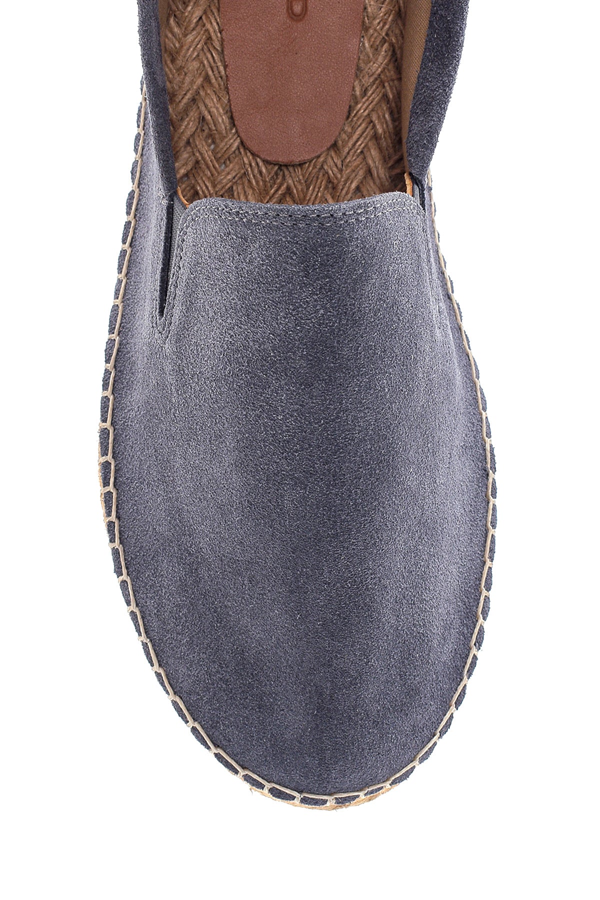 Erkek Gri Süet Deri Espadril - Image 6