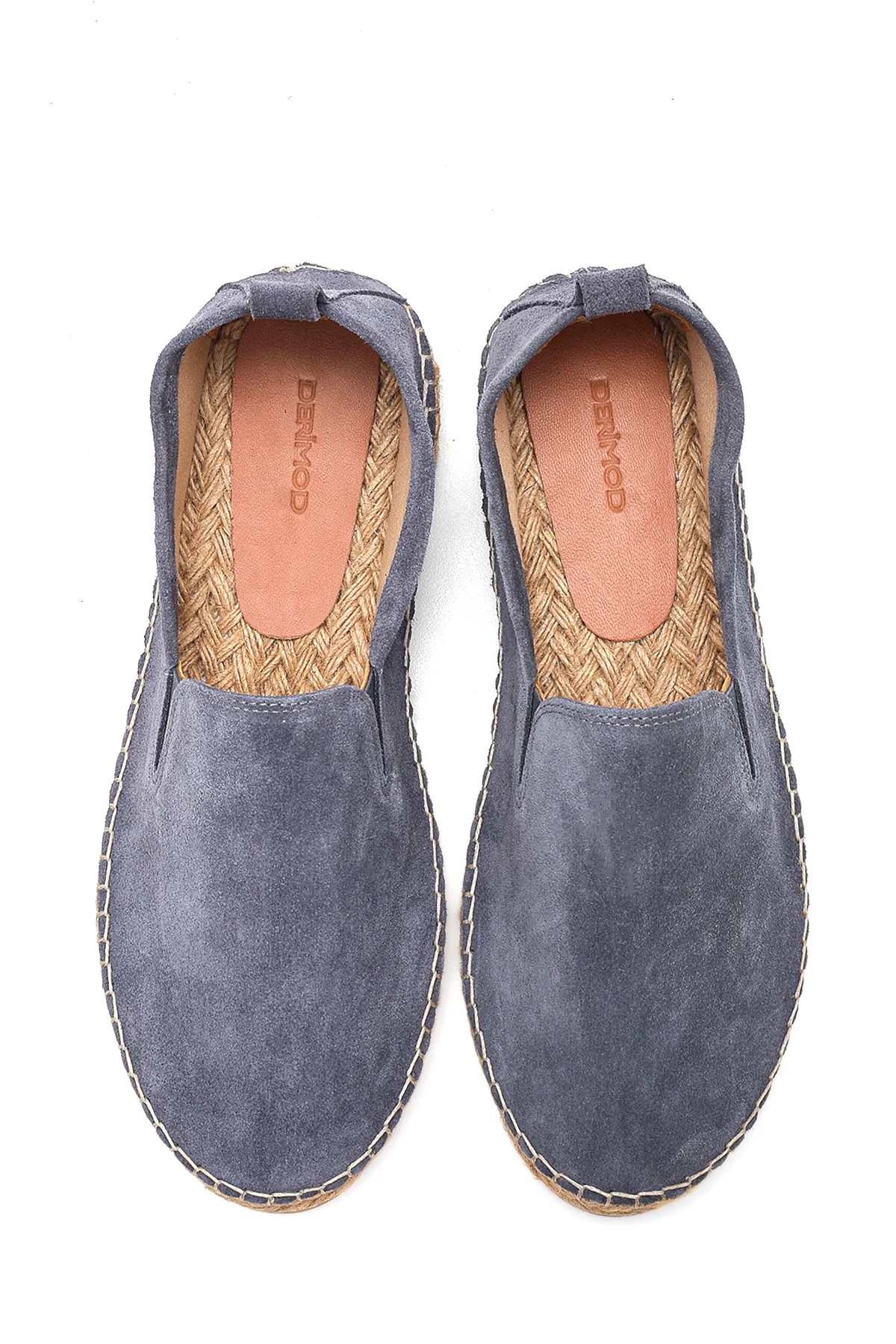 Erkek Gri Süet Deri Espadril - Image 7