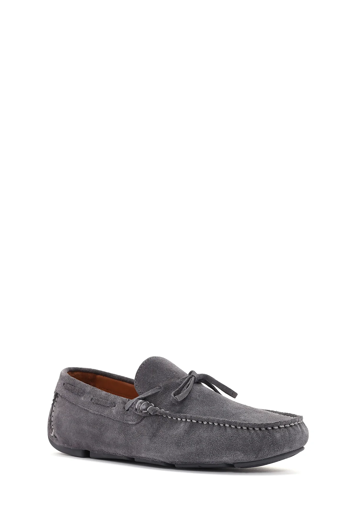 Erkek Gri Süet Deri Loafer - Image 6