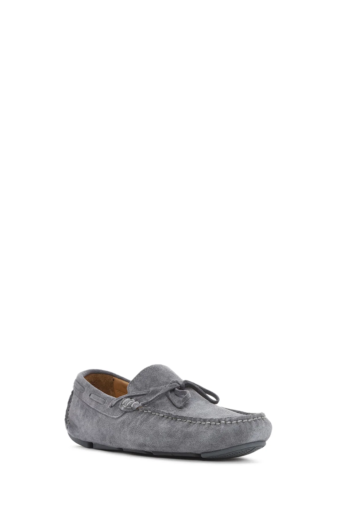 Erkek Gri Süet Deri Loafer - Image 6