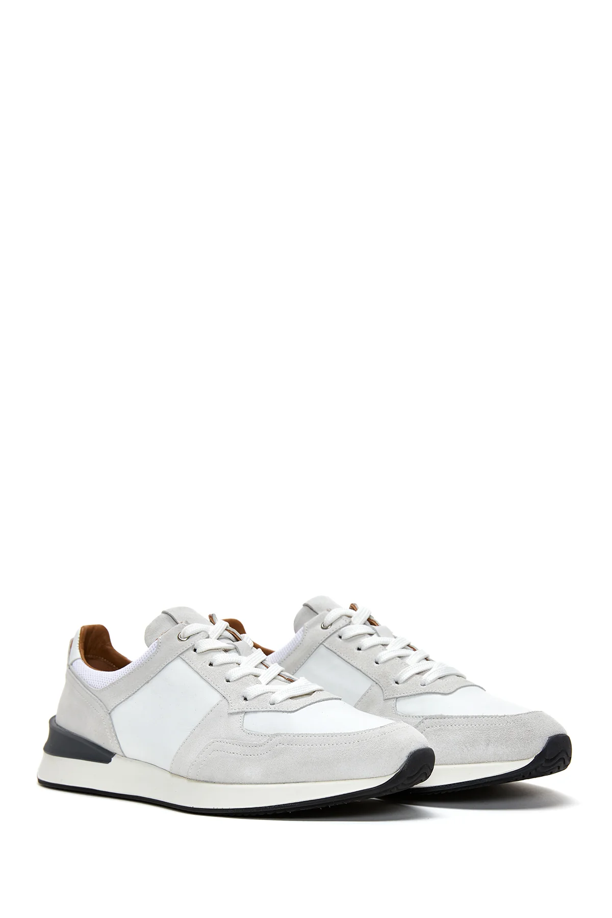 Erkek Gri Süet Deri Sneaker - Image 3