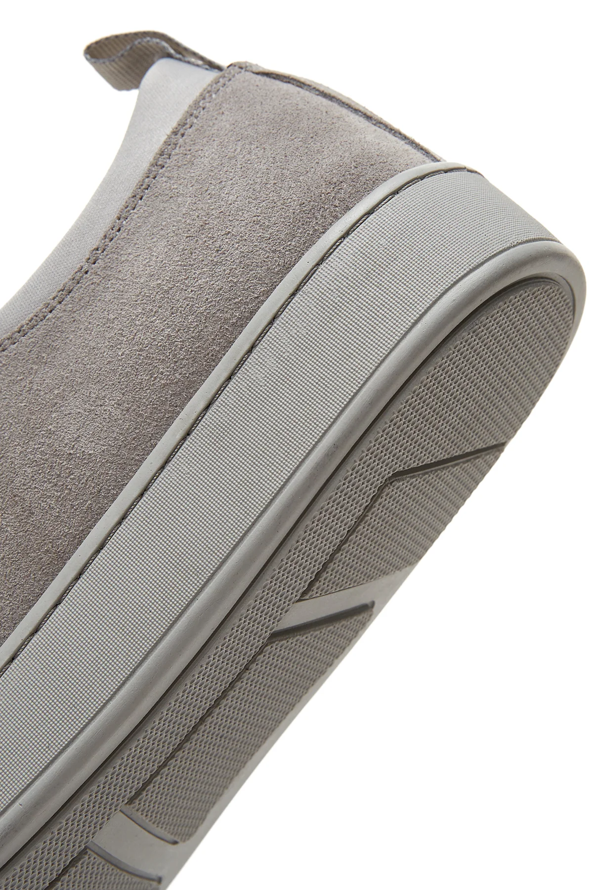 Erkek Gri Süet Deri Sneaker - Image 8