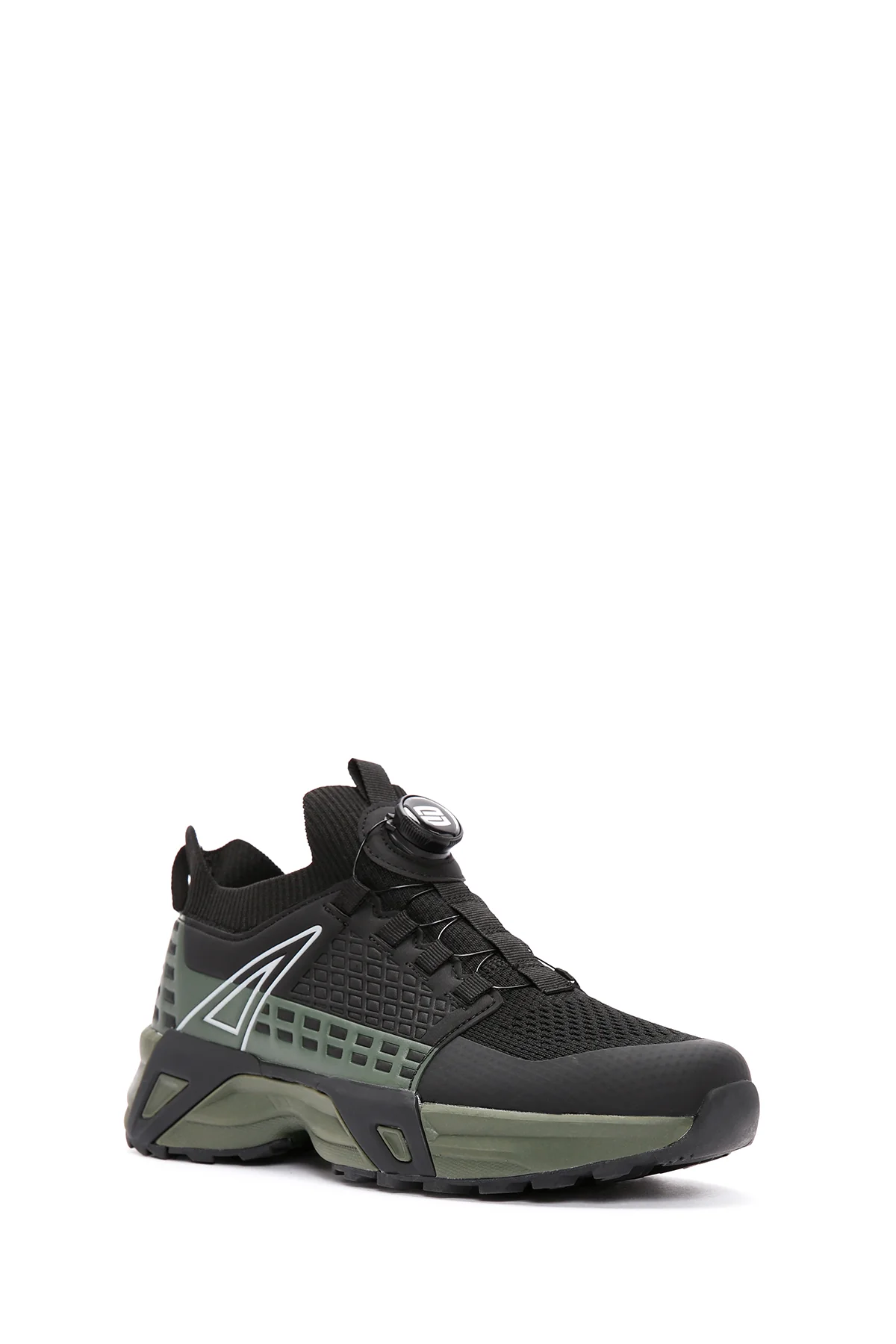 Erkek Haki Bağcık Mekanizmalı Kalın Tabanlı Deri Sneaker - Image 6