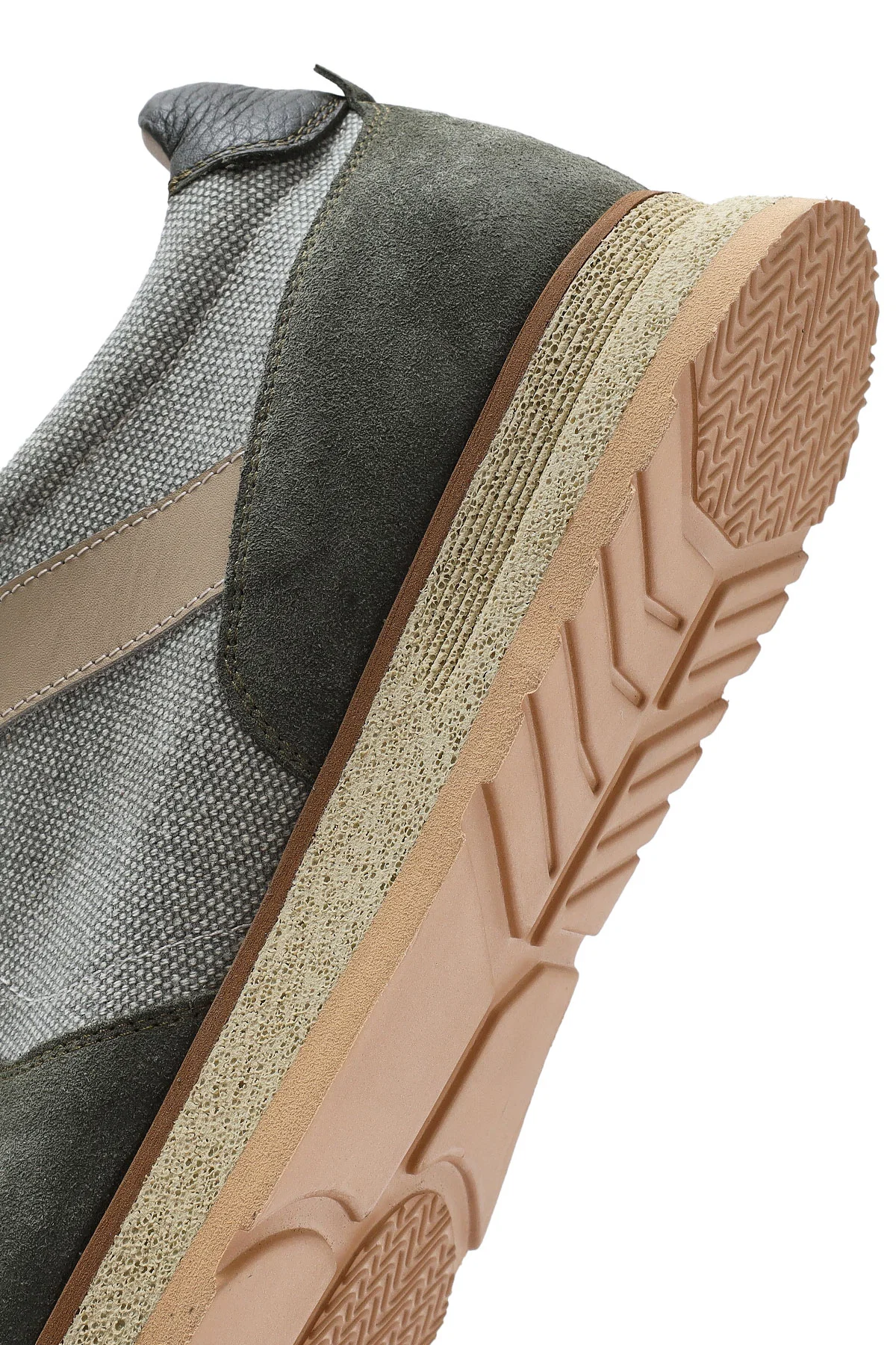 Erkek Haki Bağcıklı Deri Casual Sneaker - Image 8