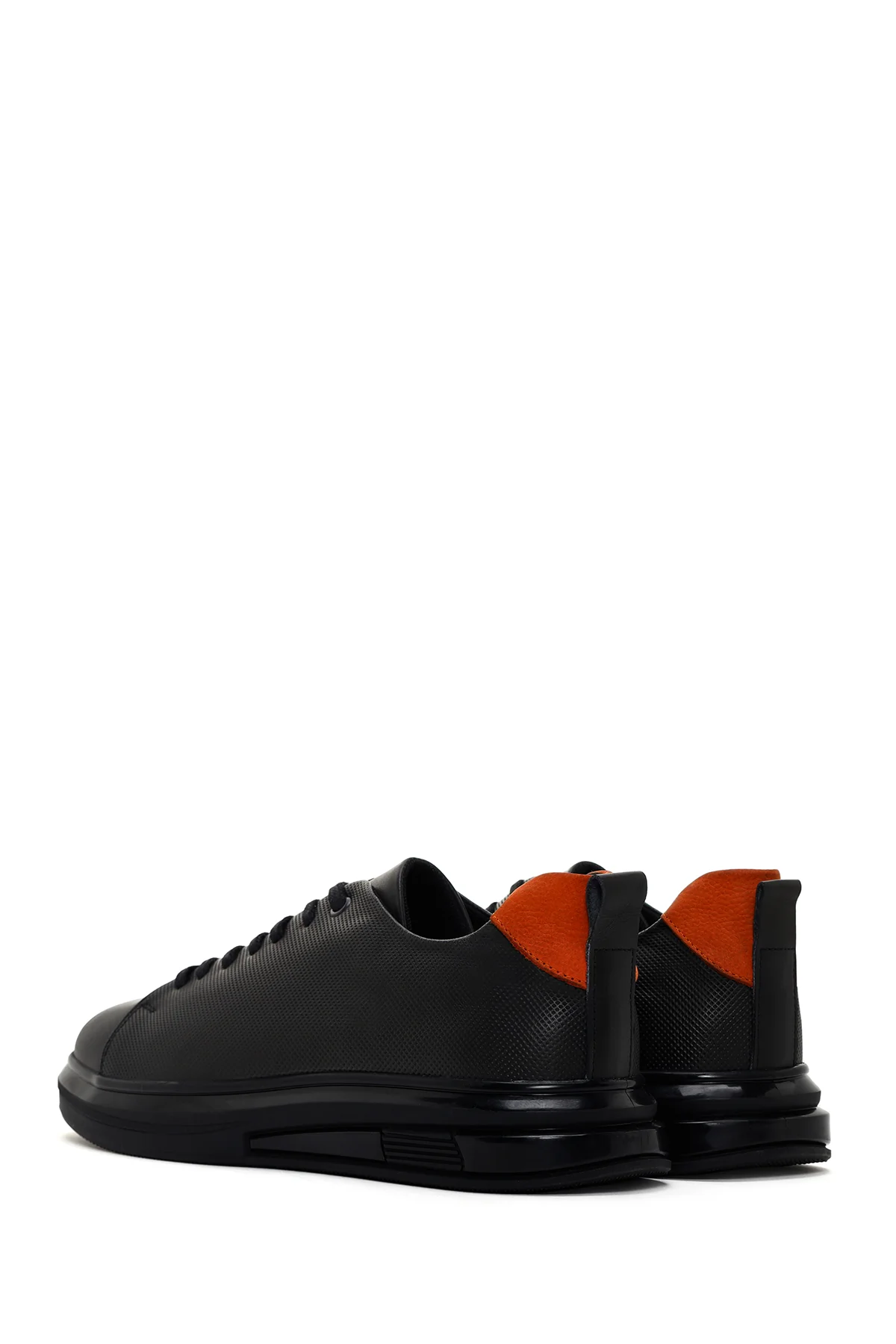 Erkek Haki Bağcıklı Deri Sneaker - Image 5