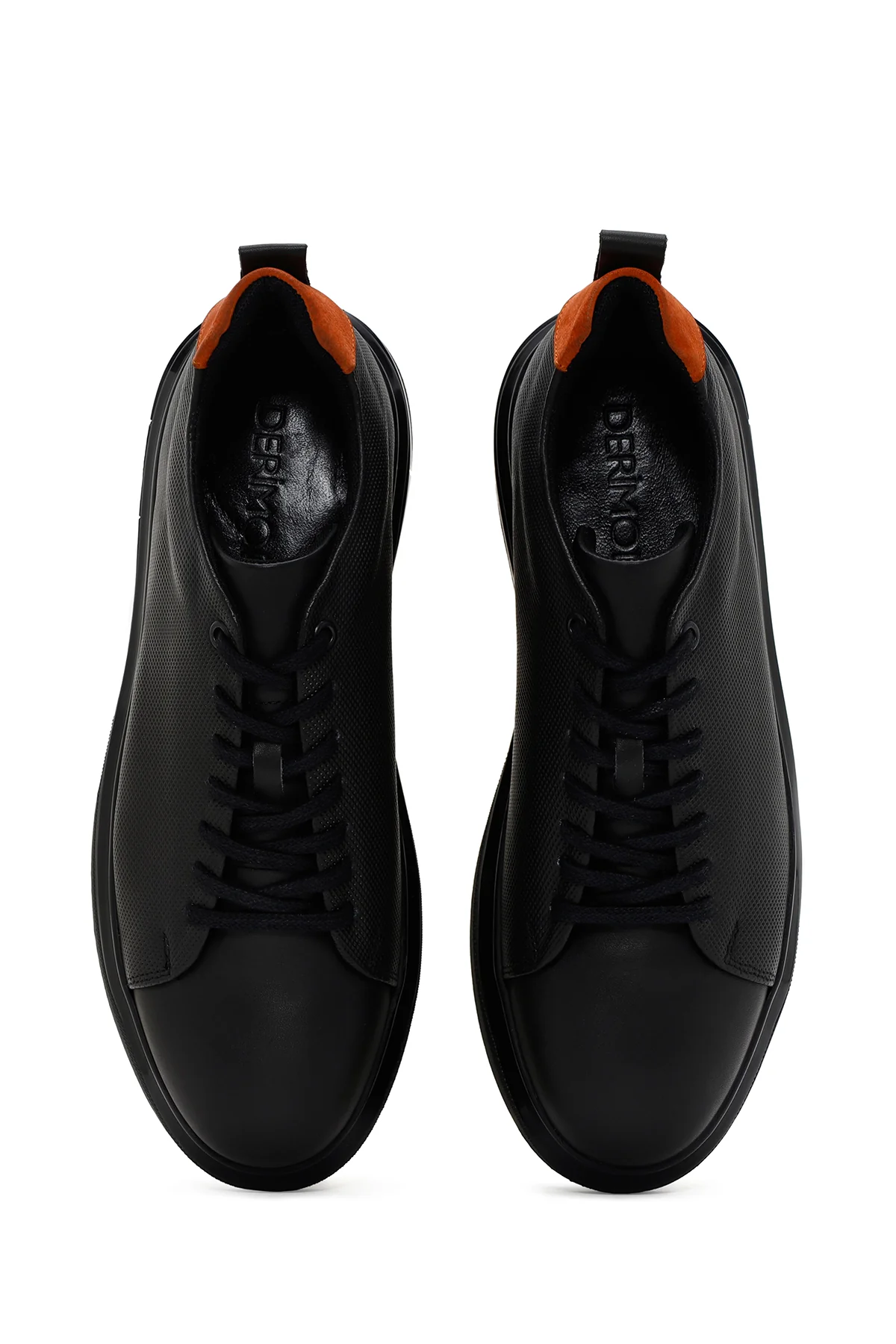 Erkek Haki Bağcıklı Deri Sneaker - Image 6