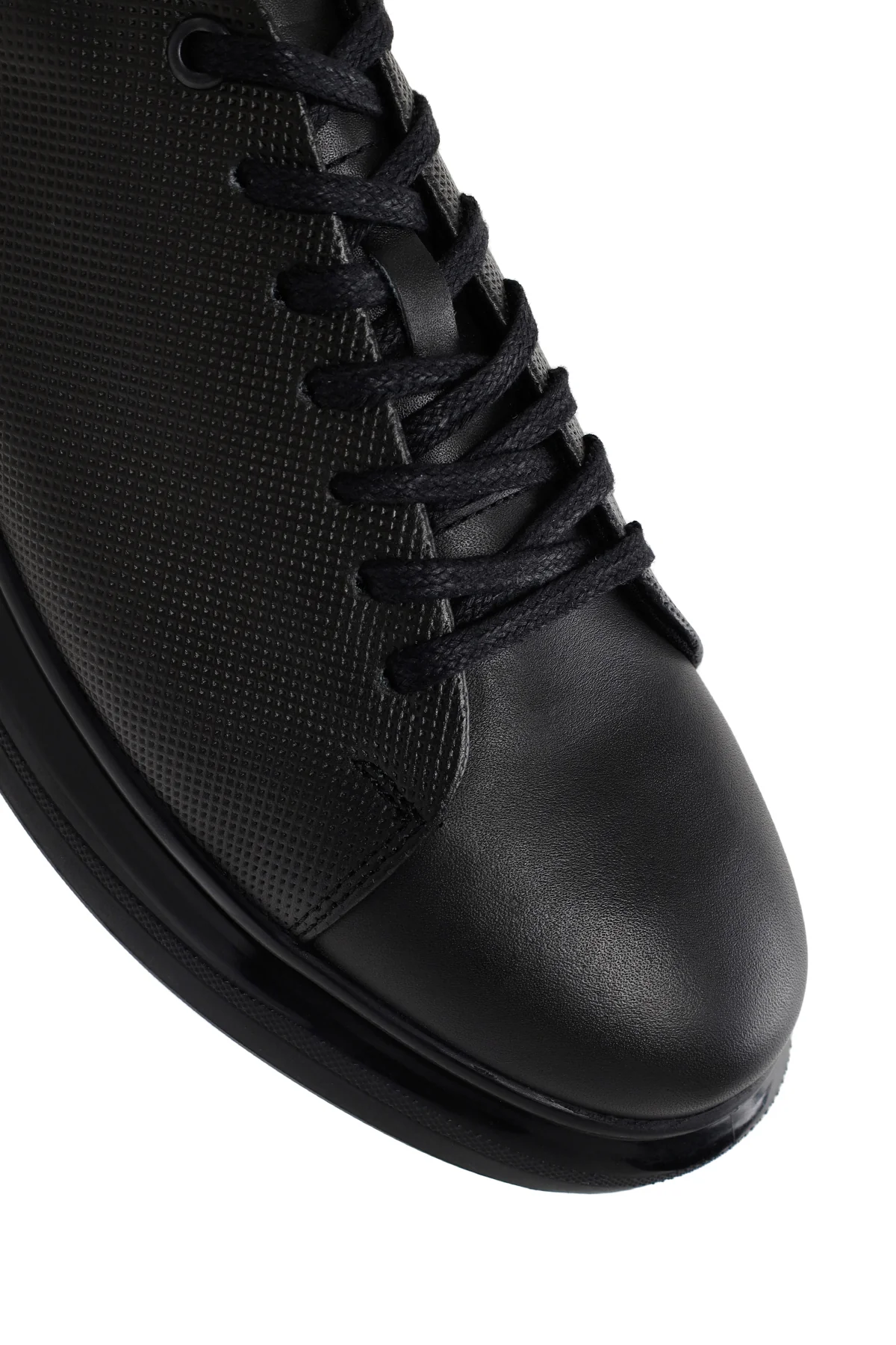 Erkek Haki Bağcıklı Deri Sneaker - Image 9