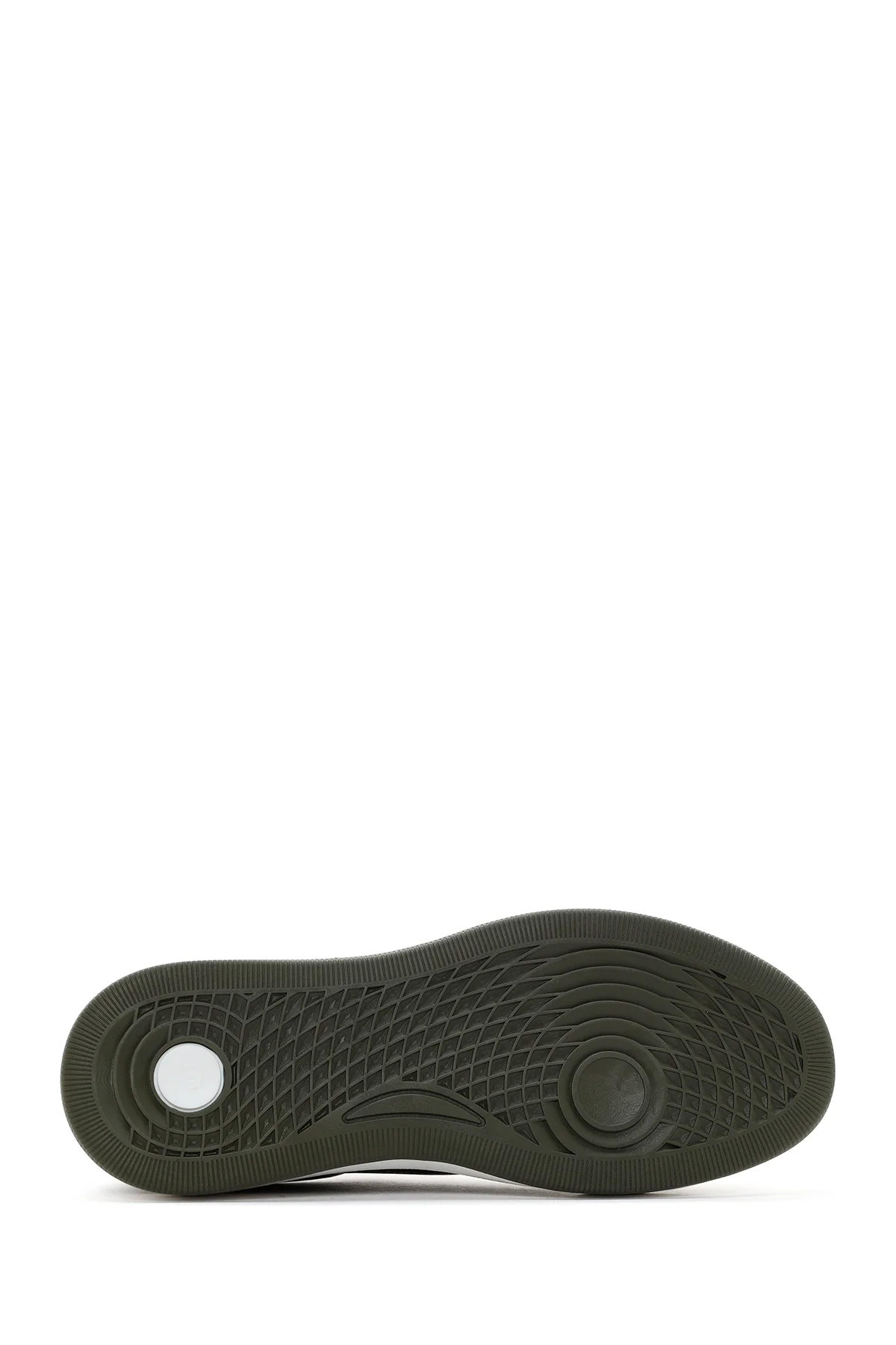 Erkek Haki Bağcıklı Kalın Tabanlı Deri Sneaker - Image 4