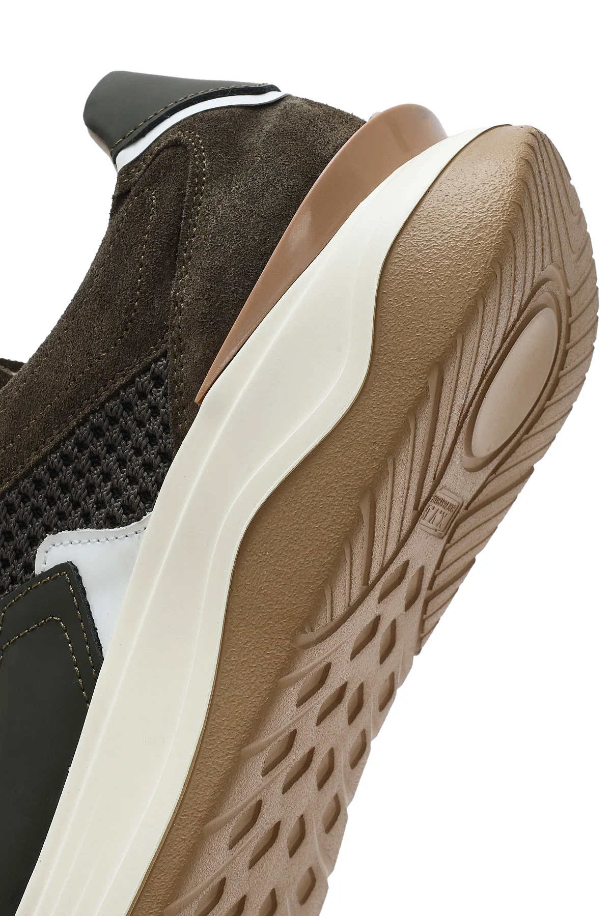 Erkek Haki Bağcıklı Kalın Tabanlı Deri Sneaker - Image 8