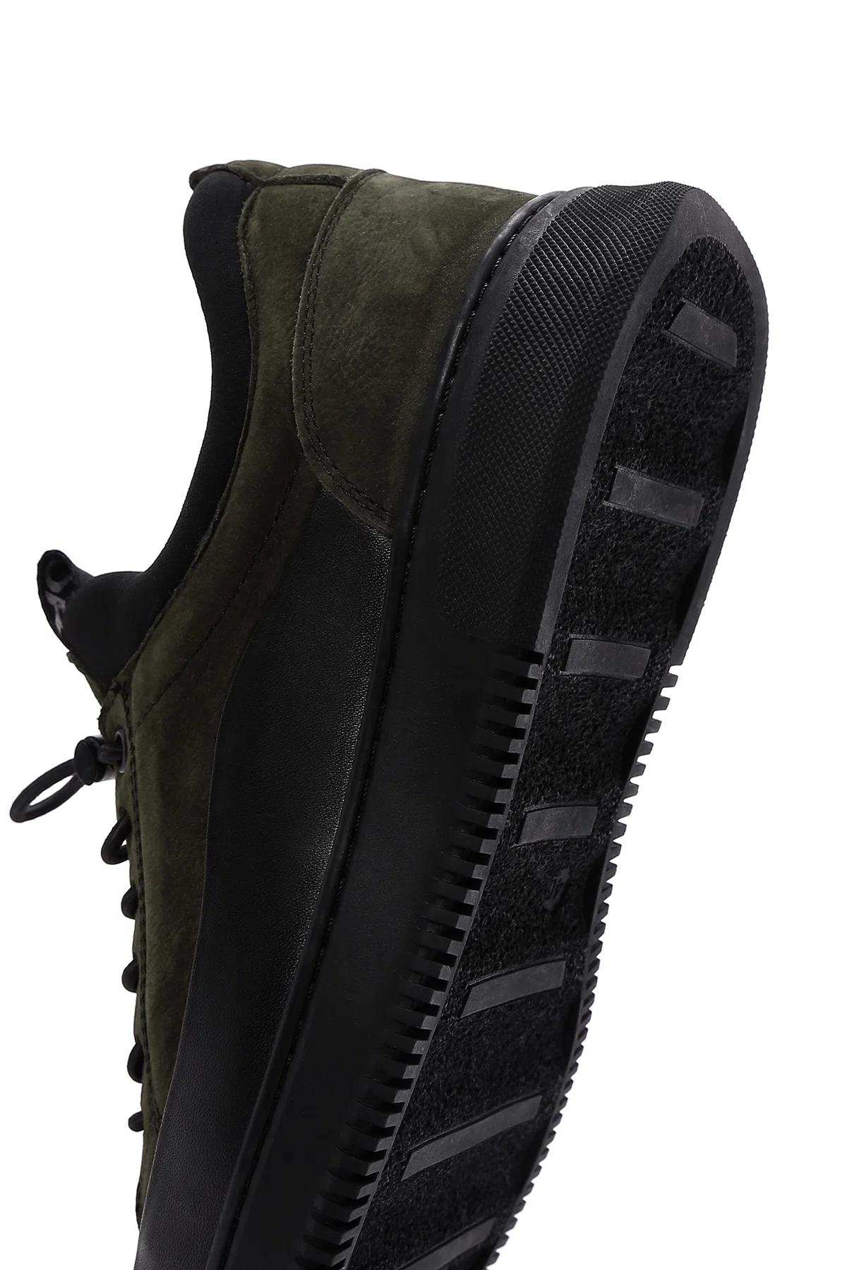 Erkek Haki Bağcıklı Nubuk Deri Casual Sneaker - Image 8