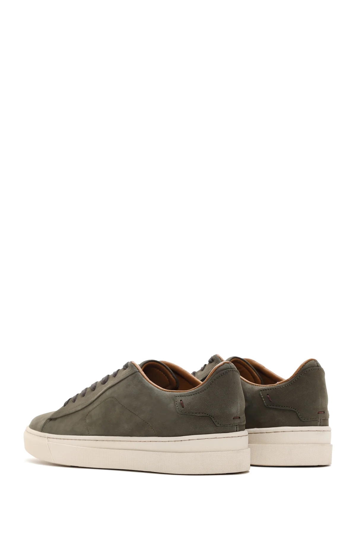 Erkek Haki Bağcıklı Nubuk Deri Sneaker - Image 5