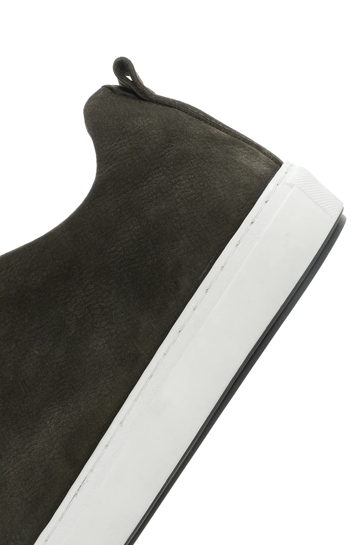 Erkek Haki Bağcıklı Nubuk Deri Sneaker - Image 7