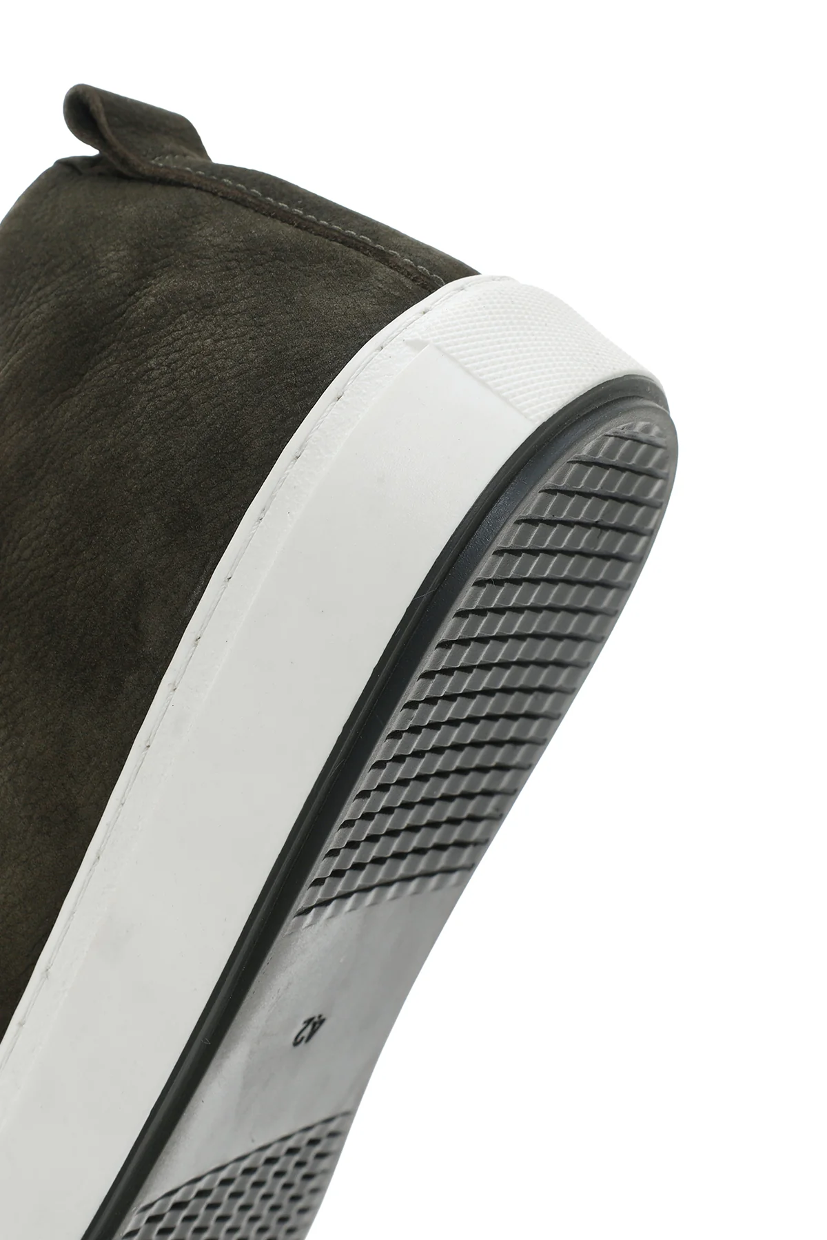 Erkek Haki Bağcıklı Nubuk Deri Sneaker - Image 8