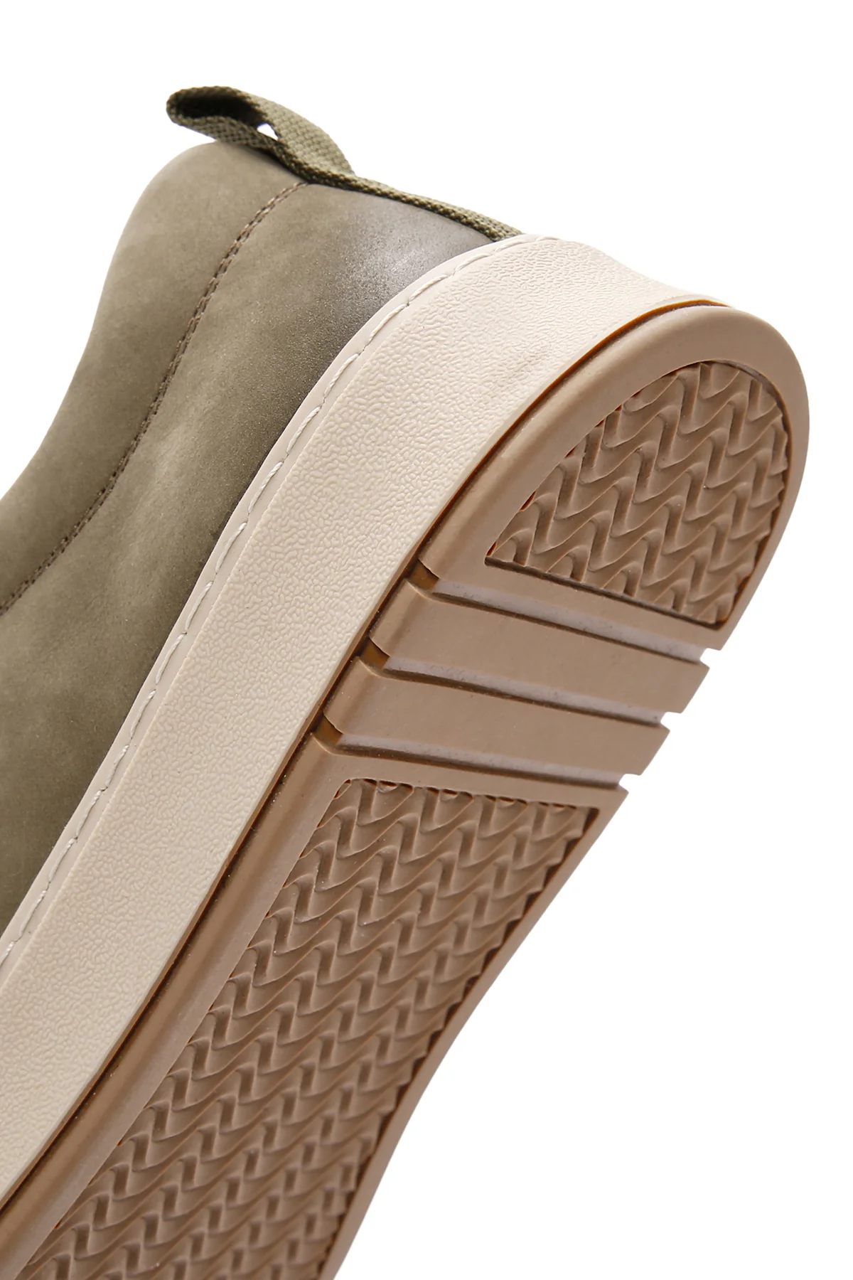 Erkek Haki Bağcıklı Nubuk Deri Sneaker - Image 10