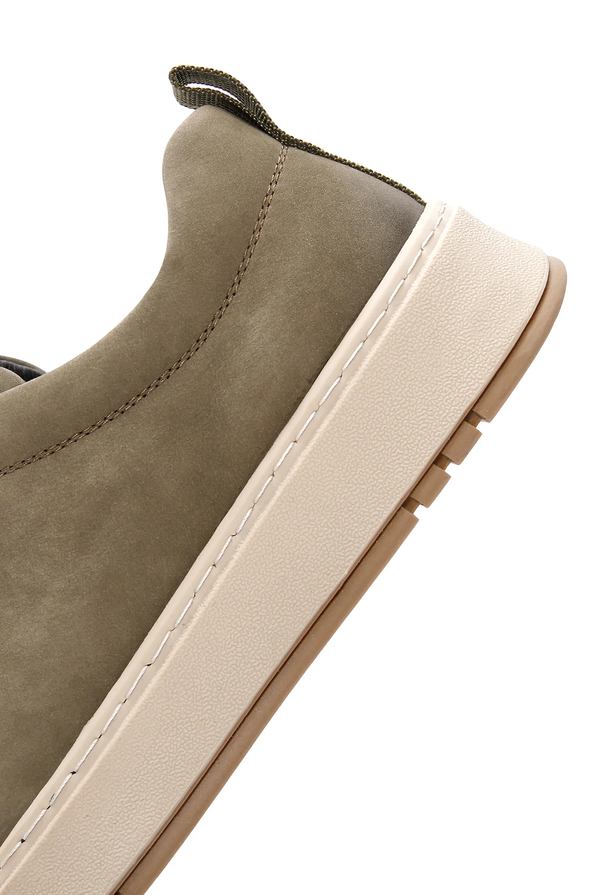 Erkek Haki Bağcıklı Nubuk Deri Sneaker - Image 9