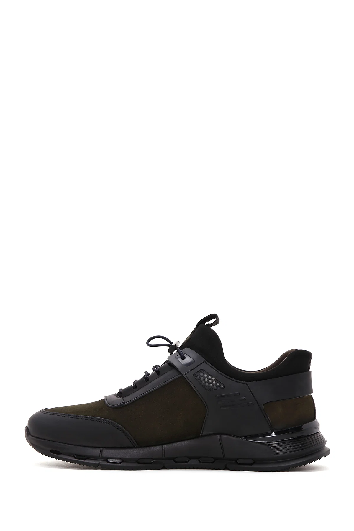 Erkek Haki Bağcıklı Nubuk Deri Sneaker - Image 2