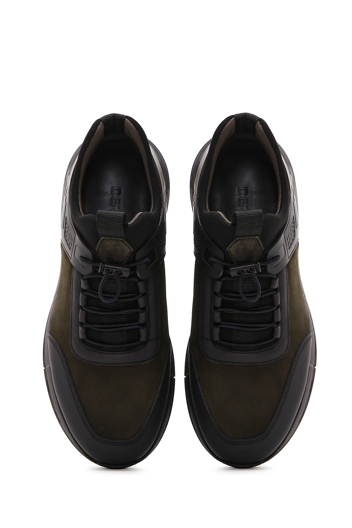 Erkek Haki Bağcıklı Nubuk Deri Sneaker - Image 6