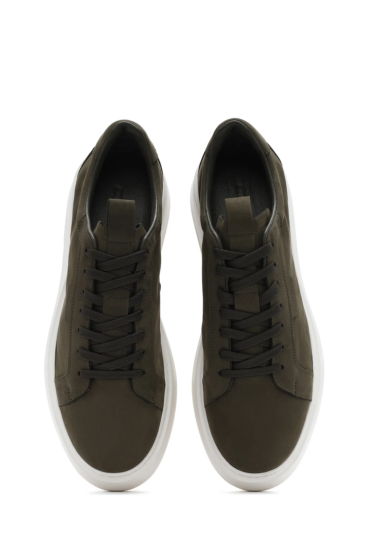 Erkek Haki Bağcıklı Nubuk Deri Sneaker - Image 7