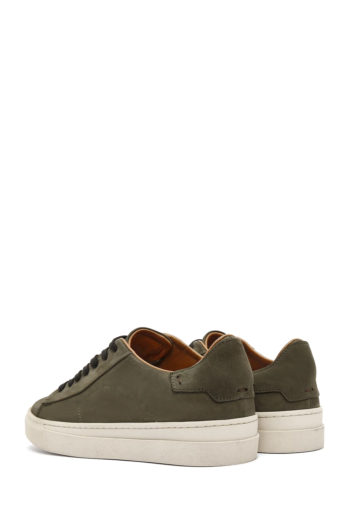 Erkek Haki Bağcıklı Nubuk Deri Sneaker - Image 5