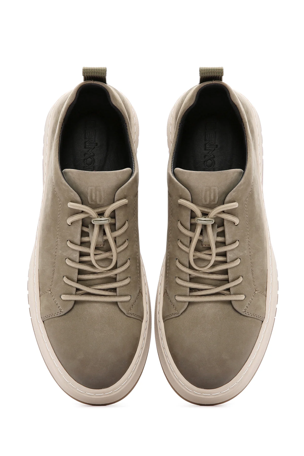 Erkek Haki Bağcıklı Nubuk Deri Sneaker - Image 5