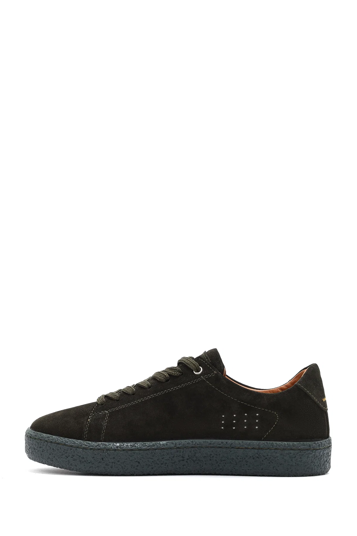 Erkek Haki Bağcıklı Süet Deri Sneaker - Image 2