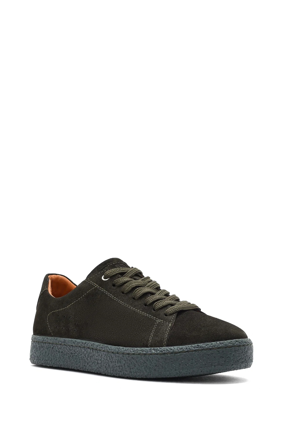 Erkek Haki Bağcıklı Süet Deri Sneaker - Image 7