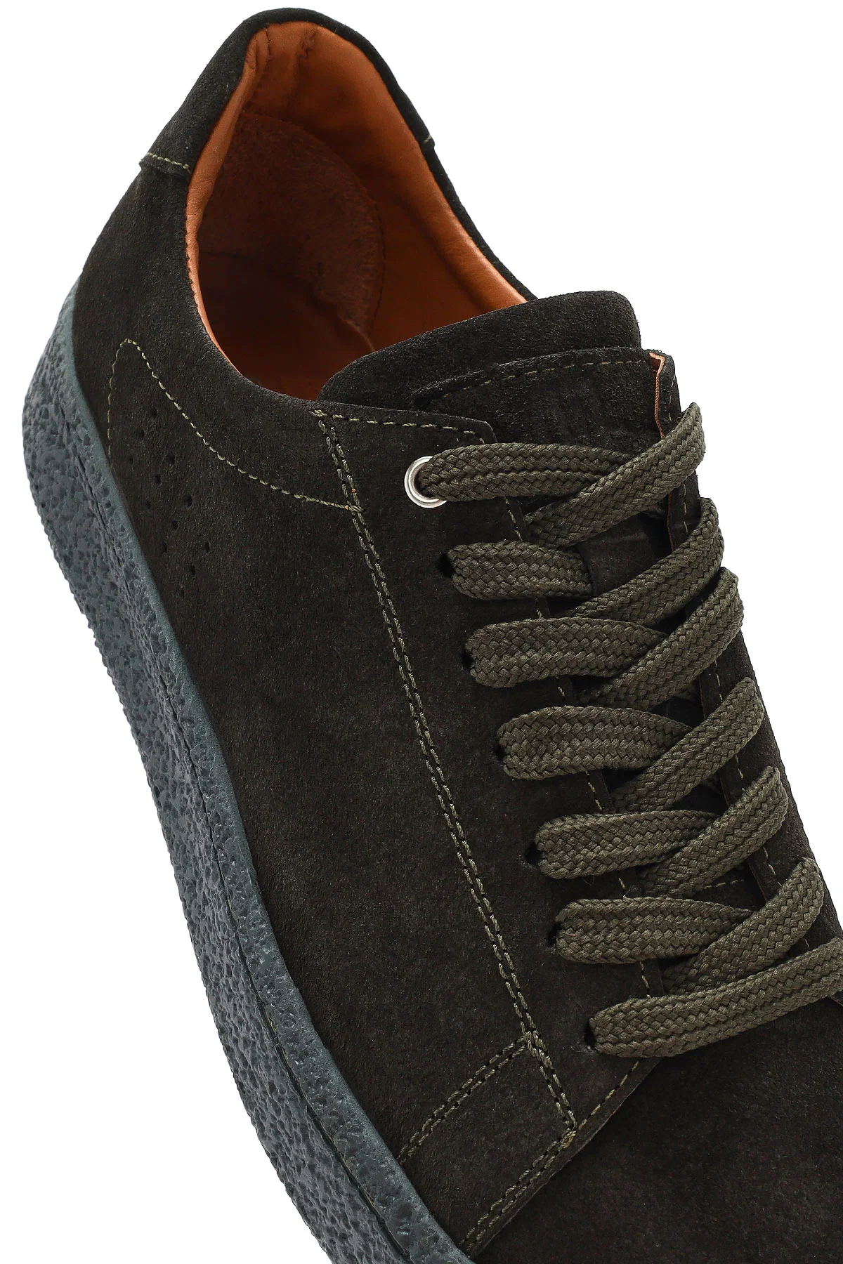 Erkek Haki Bağcıklı Süet Deri Sneaker - Image 9