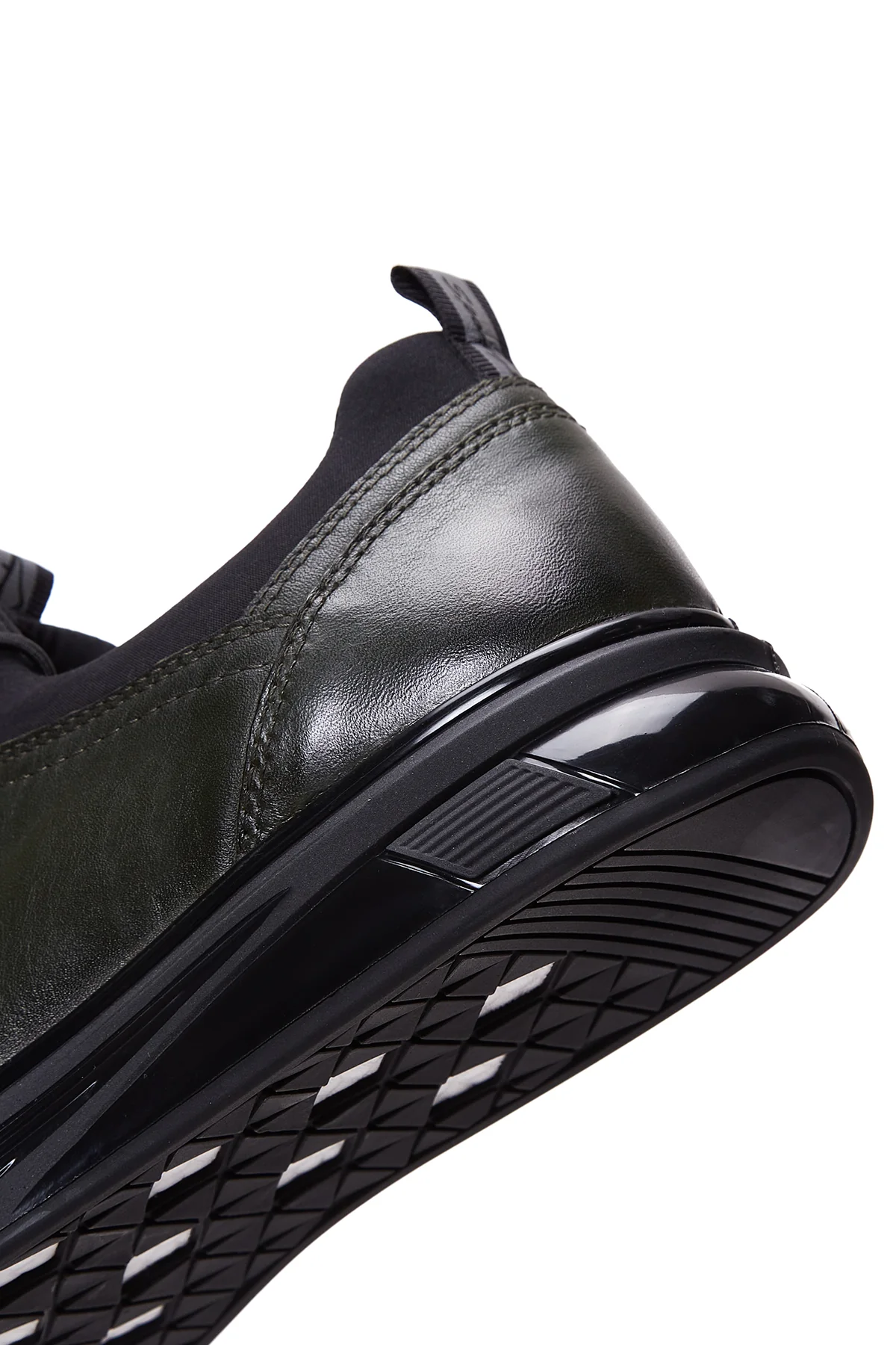 Erkek Haki Deri Casual Sneaker - Image 8
