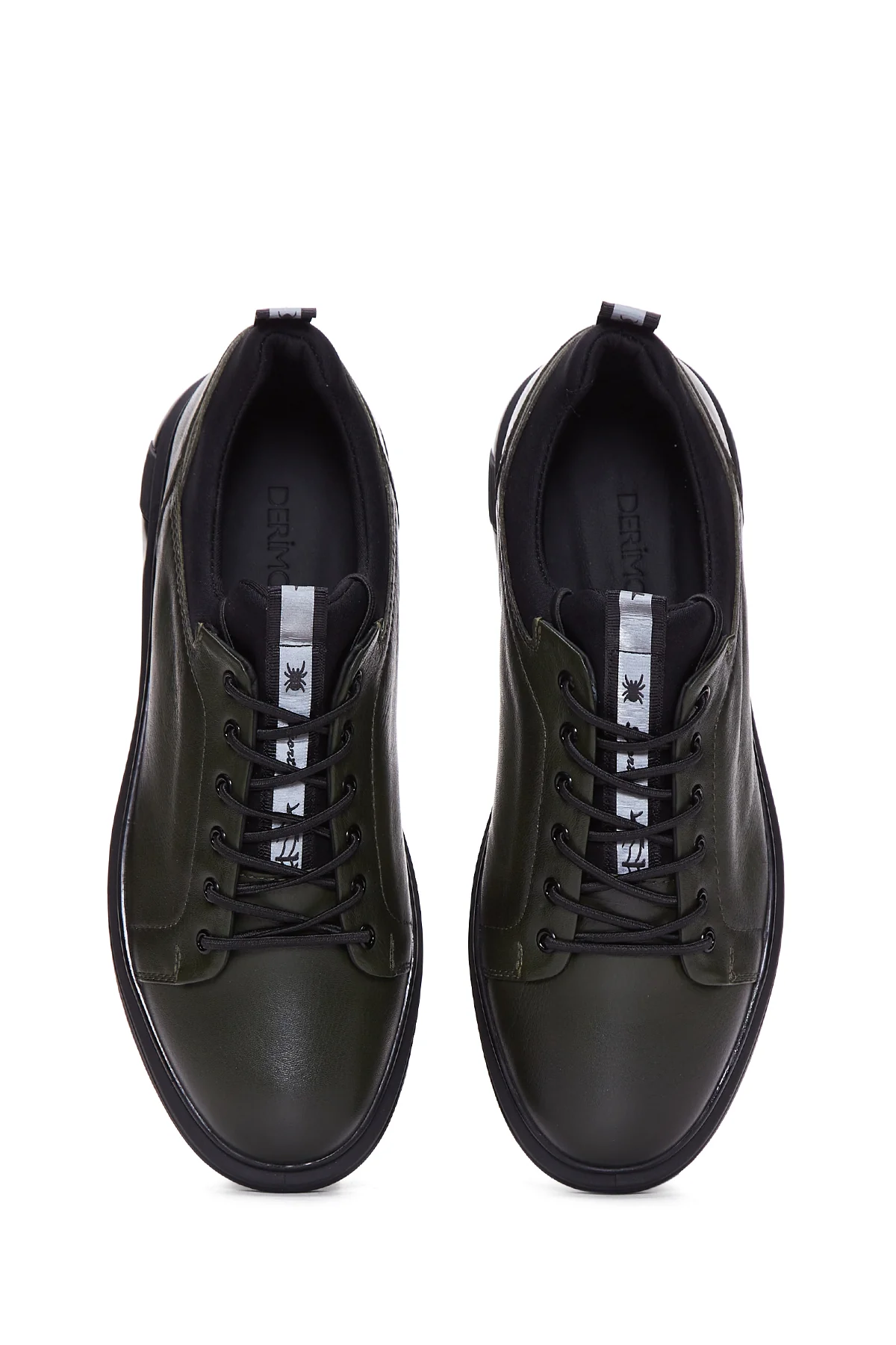 Erkek Haki Deri Casual Sneaker - Image 6