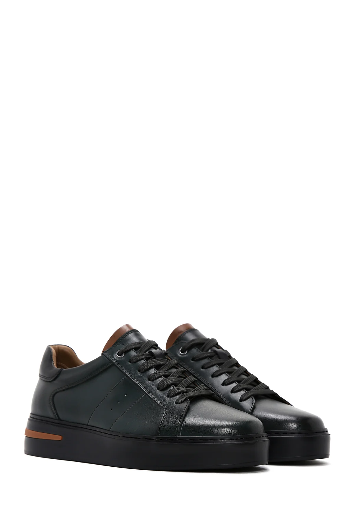 Erkek Haki Deri Sneaker - Image 3