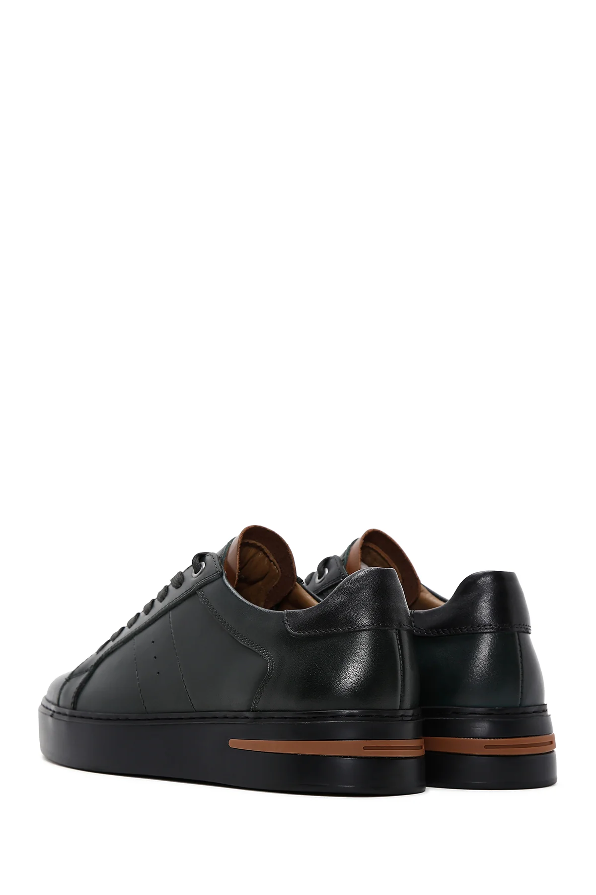 Erkek Haki Deri Sneaker - Image 5
