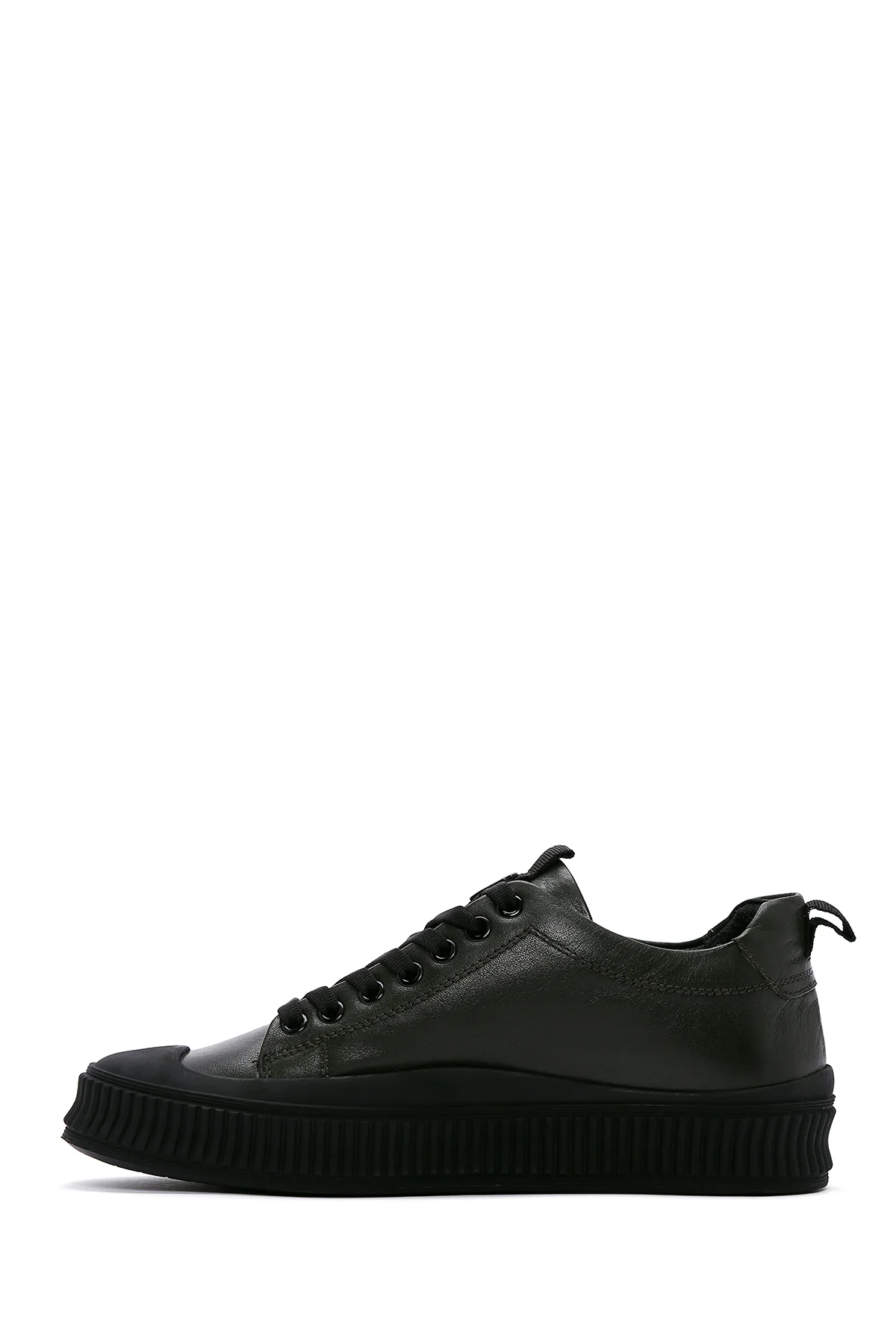 Erkek Haki Deri Sneaker - Image 2