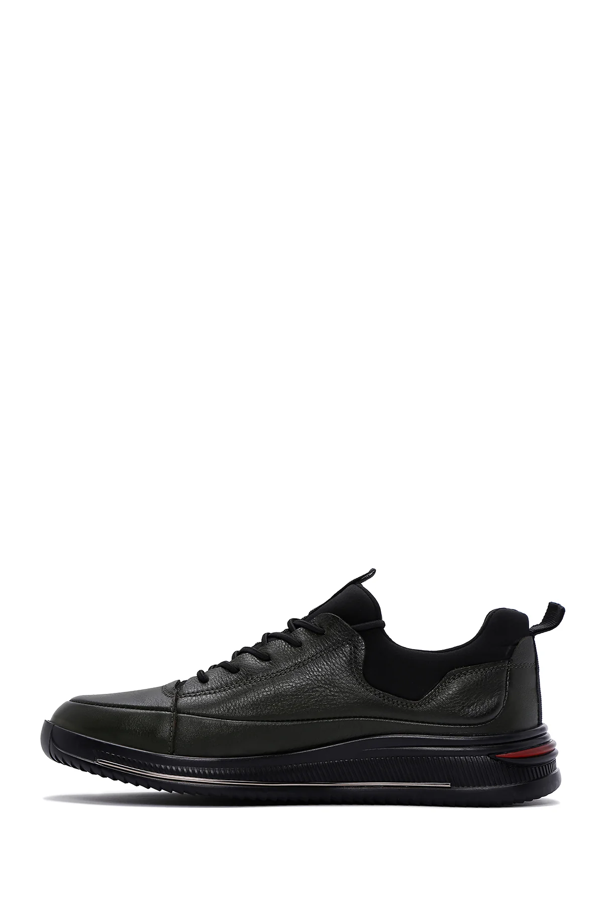 Erkek Haki Deri Sneaker - Image 2