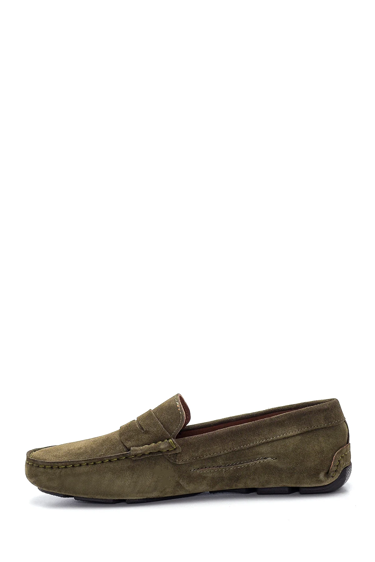 Erkek Haki Deri Süet Casual Loafer - Image 2