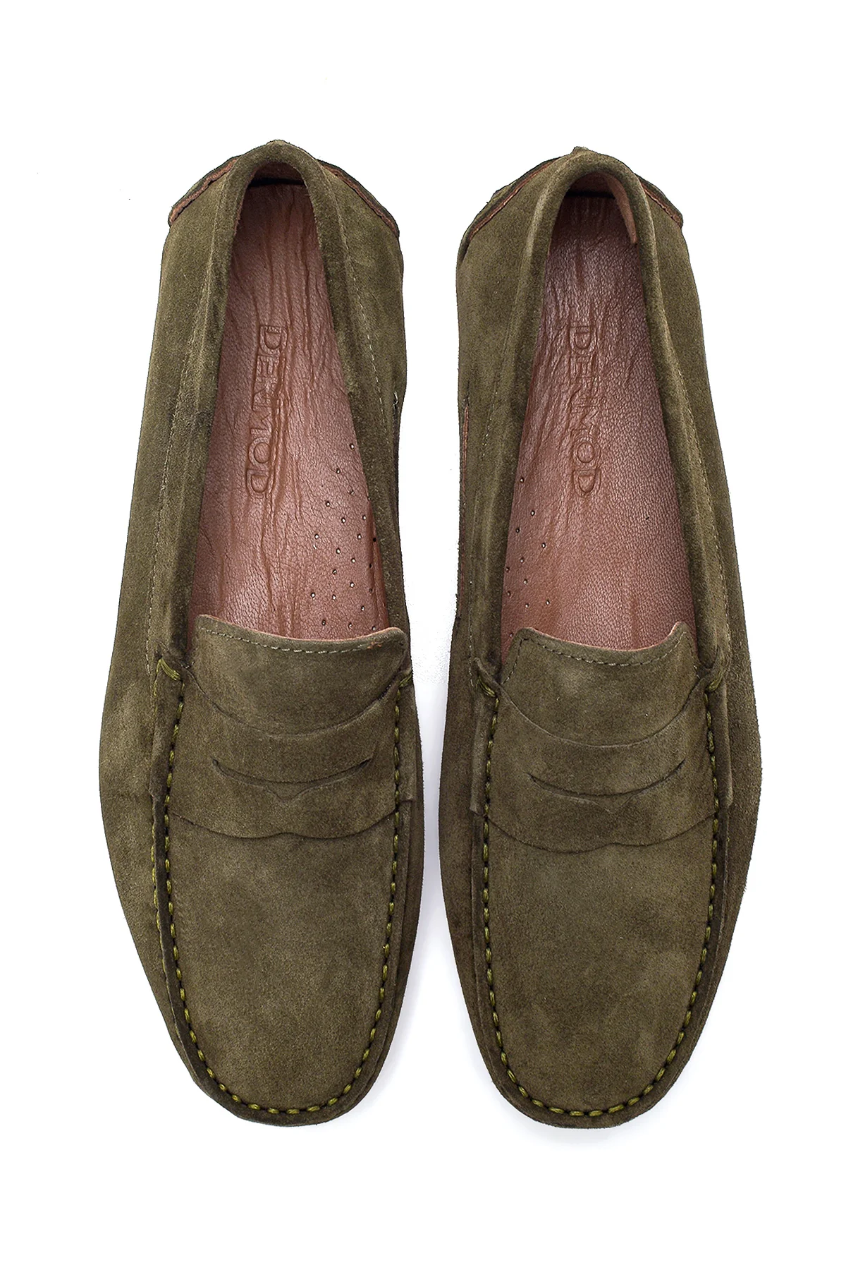 Erkek Haki Deri Süet Casual Loafer - Image 7